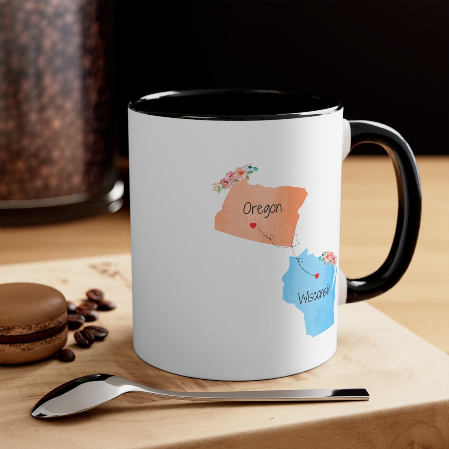 Oregon Wisconsin Coffee Mug - Two Tone State Design | Moving Away Gift