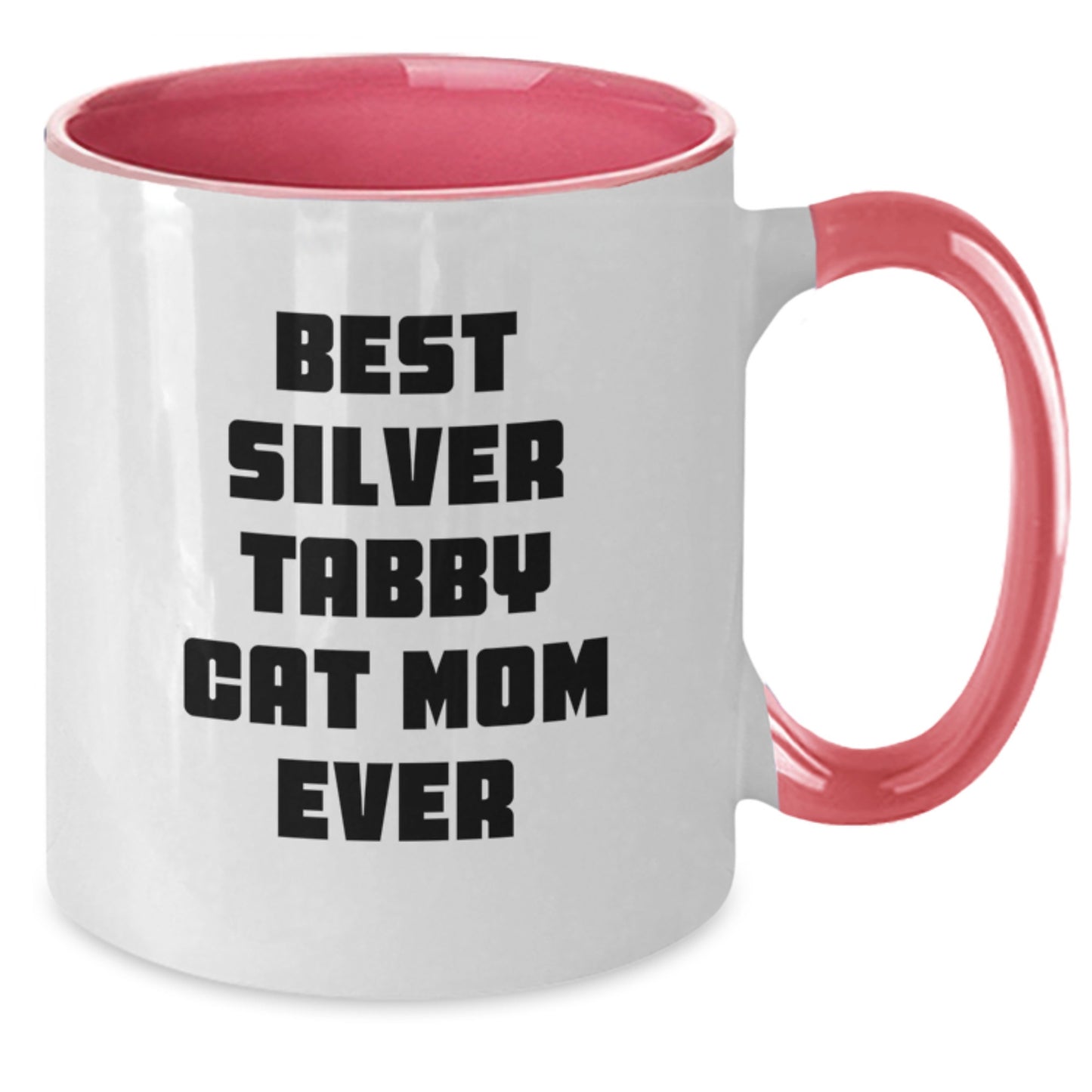Funny Silver Tabby Cat Mom Two Tone Coffee Mug Gifts from Friends for Birthday, Best Silver Tabby Cat Mom Ever, Unique Birthday Unique Gifts for Friends who Love Silver Tabby Cat - Additional