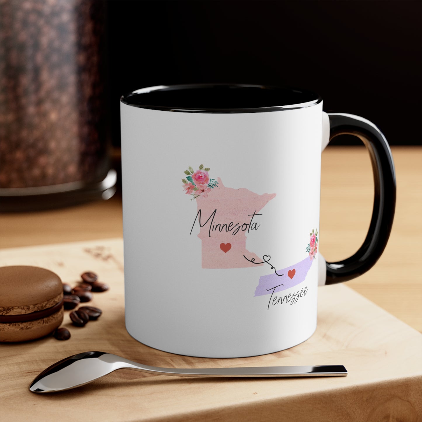 Long Distance Coffee Mug - Minnesota Tennessee Design | Moving Away Gift