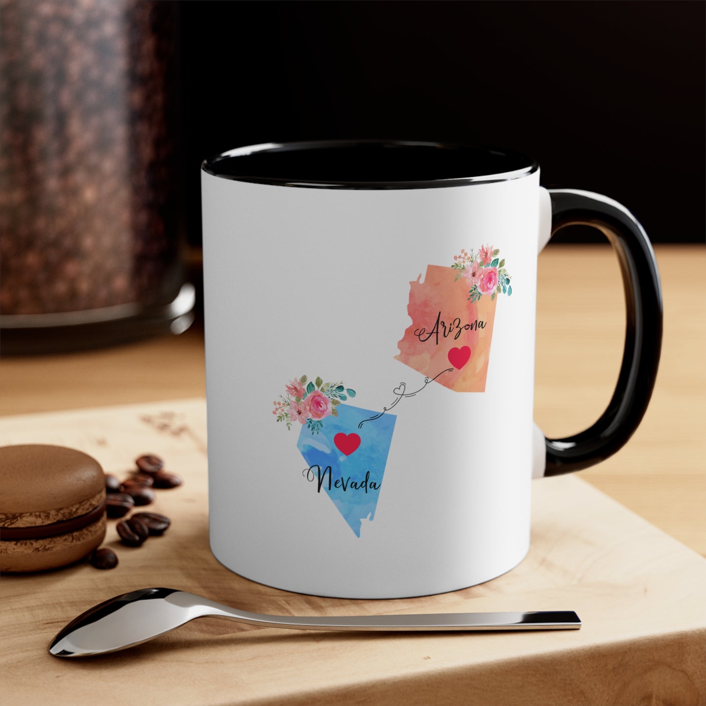 Arizona Nevada Long Distance Coffee Mug - Home State Connection | Moving Away Gift