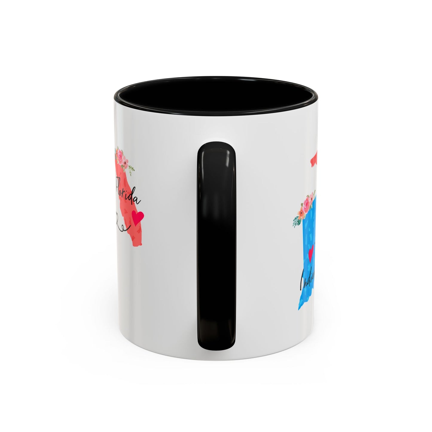 Long Distance Family Two Tone Coffee Mug - Connecting States Design | Moving Away Gift