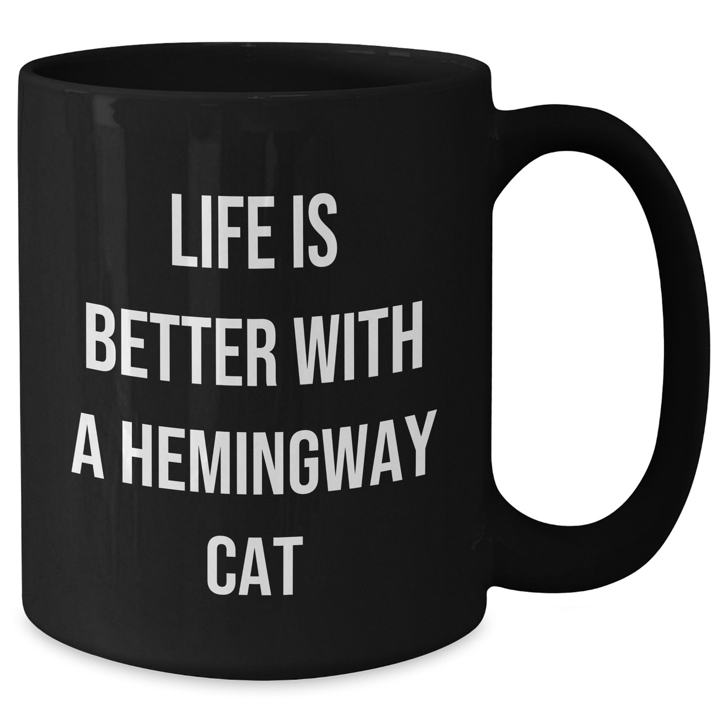 Hemingway Cat Funny Quote Black Coffee Mugs Gifts from Men to Family for Father's Day - Additional