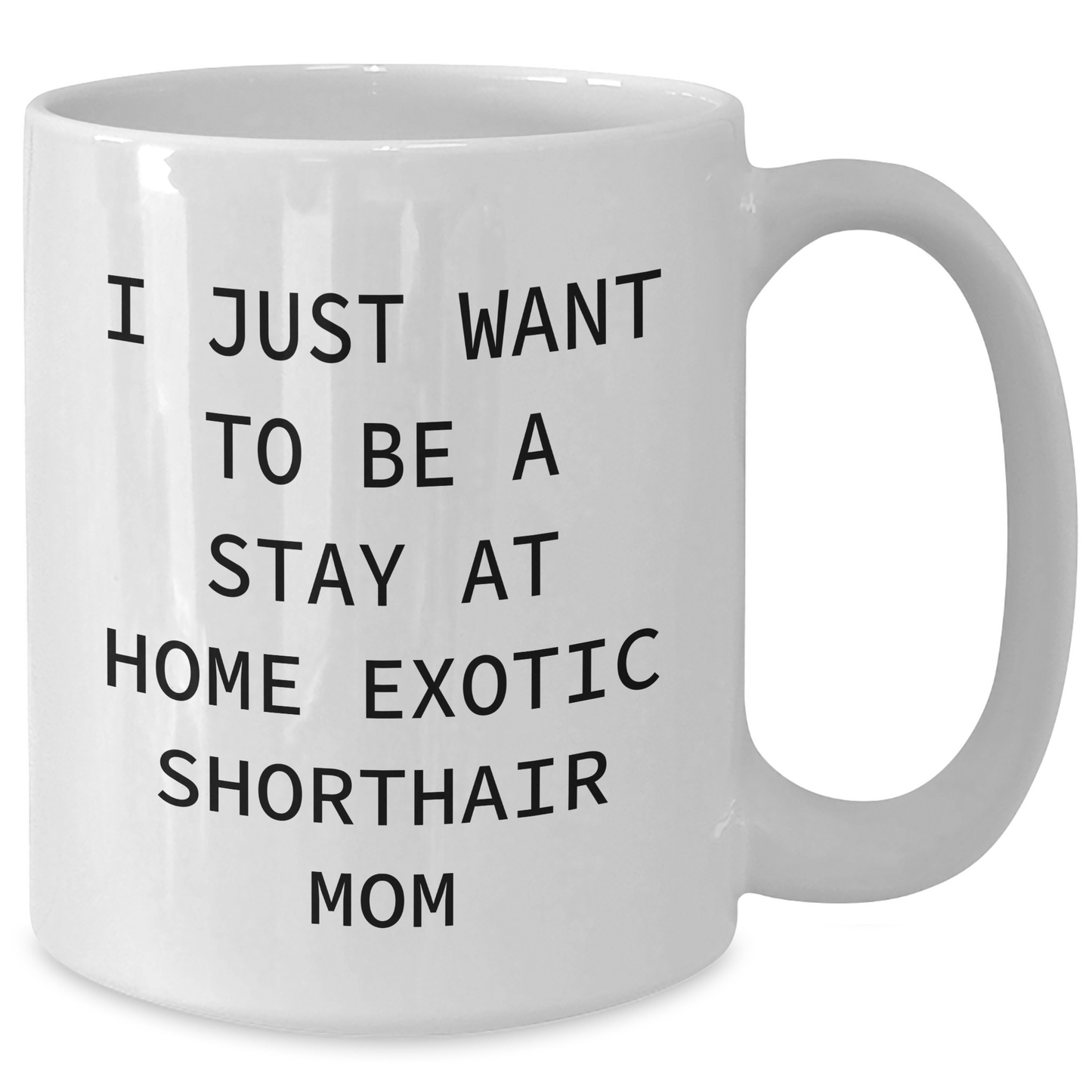 Exotic Shorthair Cat Mom Gifts for Men from Friends - 'I Just Want To Be A Stay At Home Exotic Shorthair Mom' Quote on White Coffee Mug, Father's Day Unique Gifts - Additional