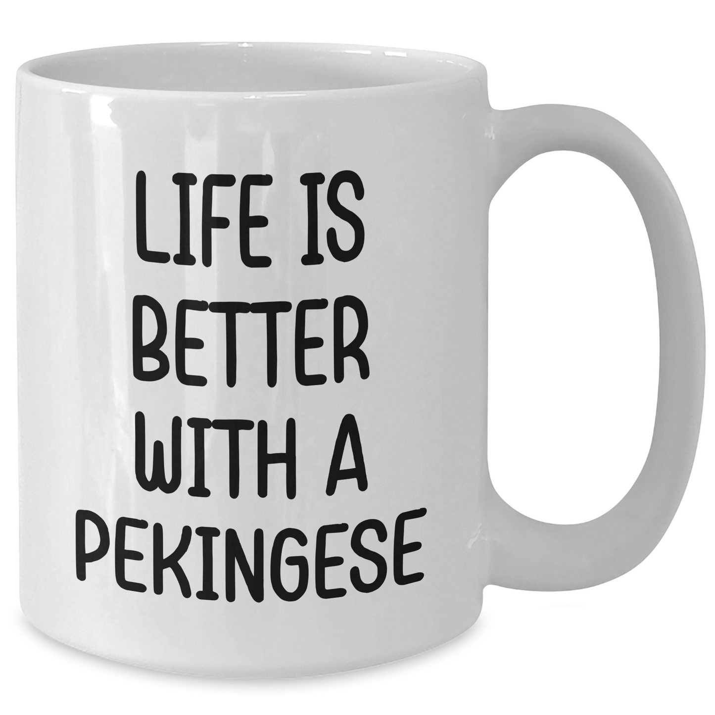 Pekingese Dog Lovers Gifts from Family for Graduation Unique White Coffee Mug - Additional