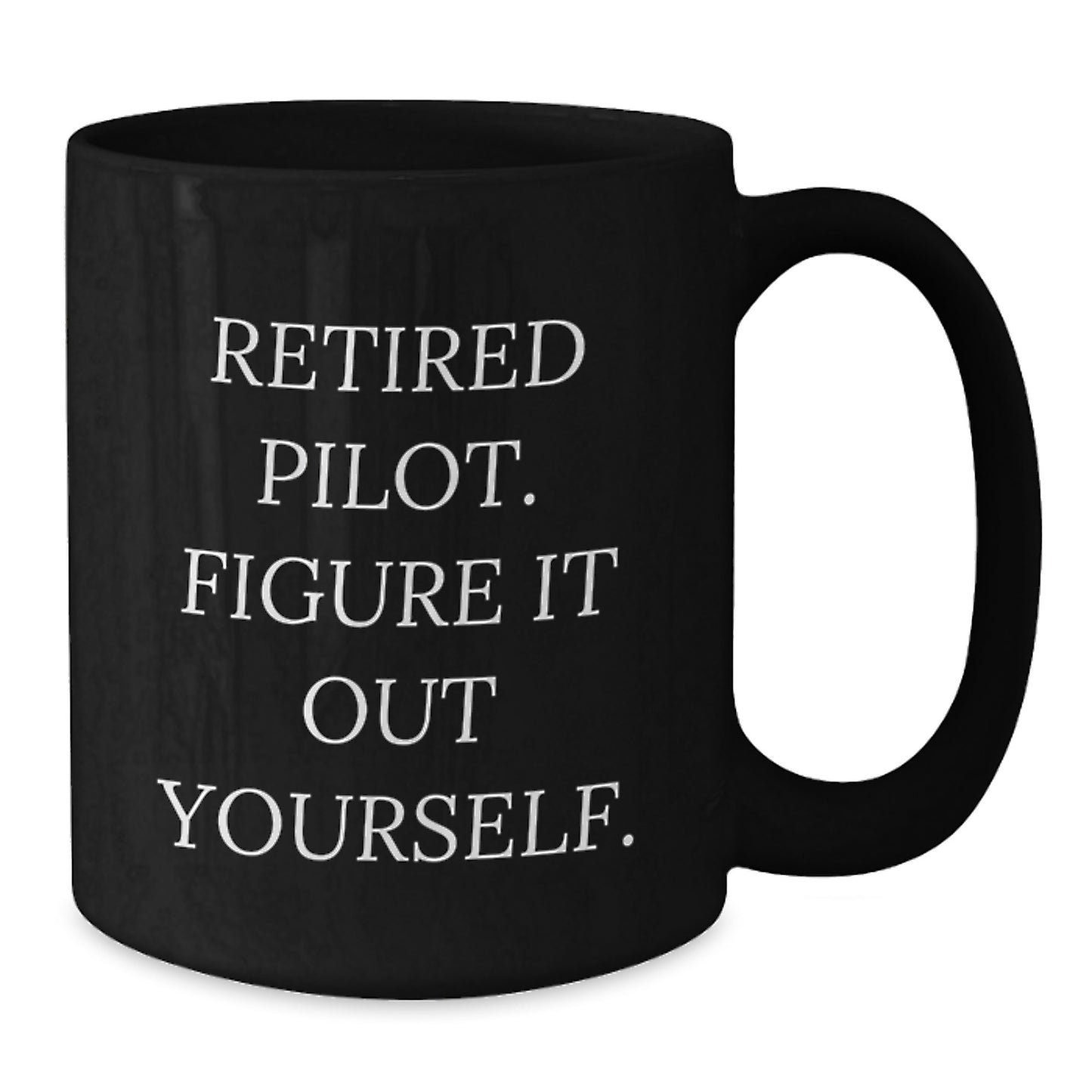 Pilot Keepsake Black Coffee Mug for Him Retired Pilot Birthday Gift - Additional