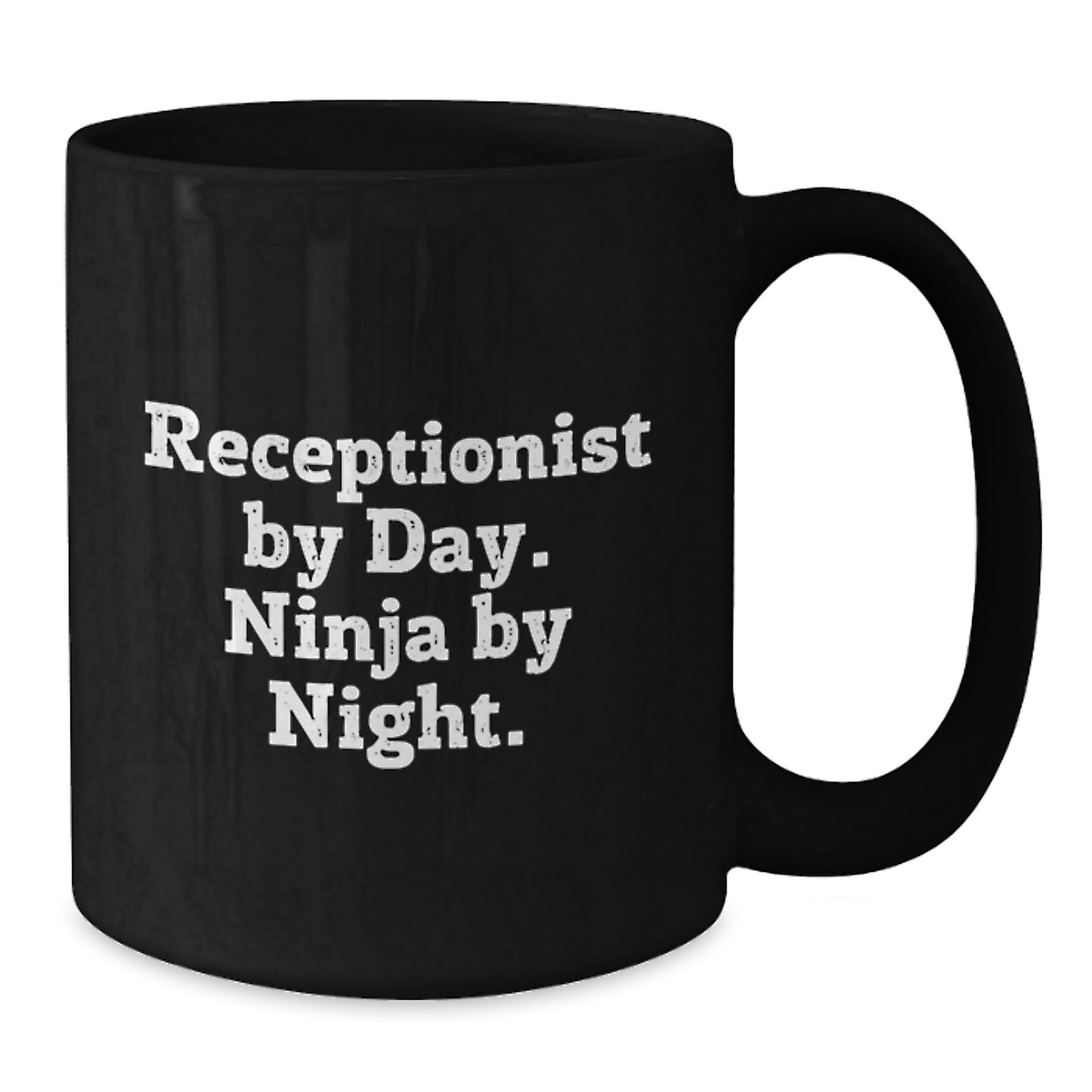 Receptionist Gifts from Friends or Family, 'Receptionist By Day. Ninja By Night.', Funny Black Coffee Mug for Graduation Unique Gifts - Additional