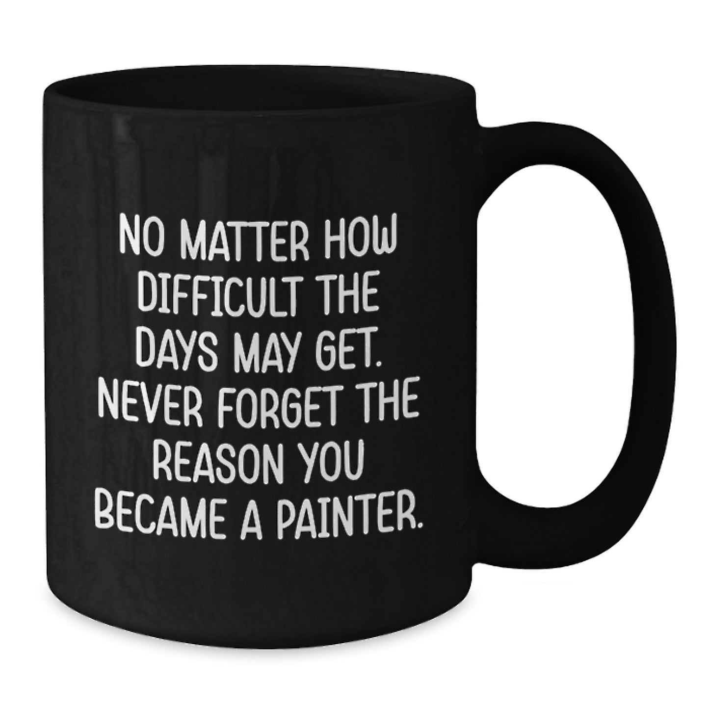 Funny Painter Gifts for Men Women Friends Coworkers Family, Black Coffee Mug - Never Forget The Reason You Became A Painter - Additional
