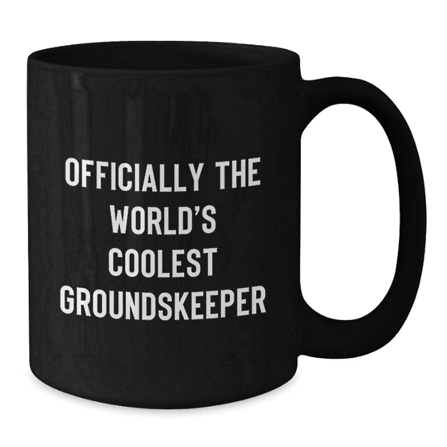 Funny groundskeeper Gifts from Friends for groundskeeper Men, 'Officially The World's Coolest groundskeeper', Black Coffee Mug - Additional