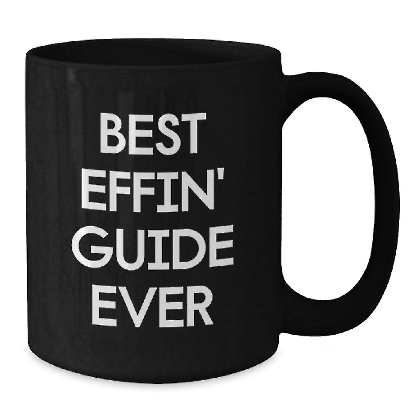 Funny Guide Gifts for Men from Friends, Black Coffee Mug with Best Effin' Guide Ever Quote, Unique Christmas Memorable Present Ideas - Additional