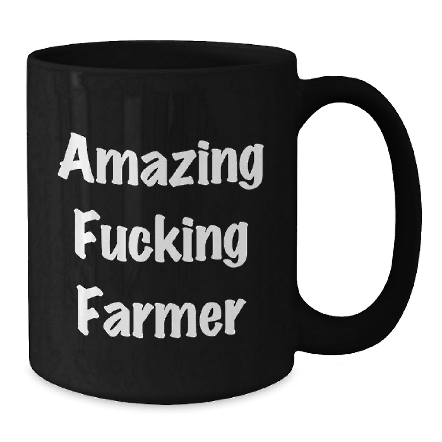 Funny Gifts from Friends to Farmer Black Coffee Mug - Amazing F--king Farmer Birthday Unique Gifts - Additional
