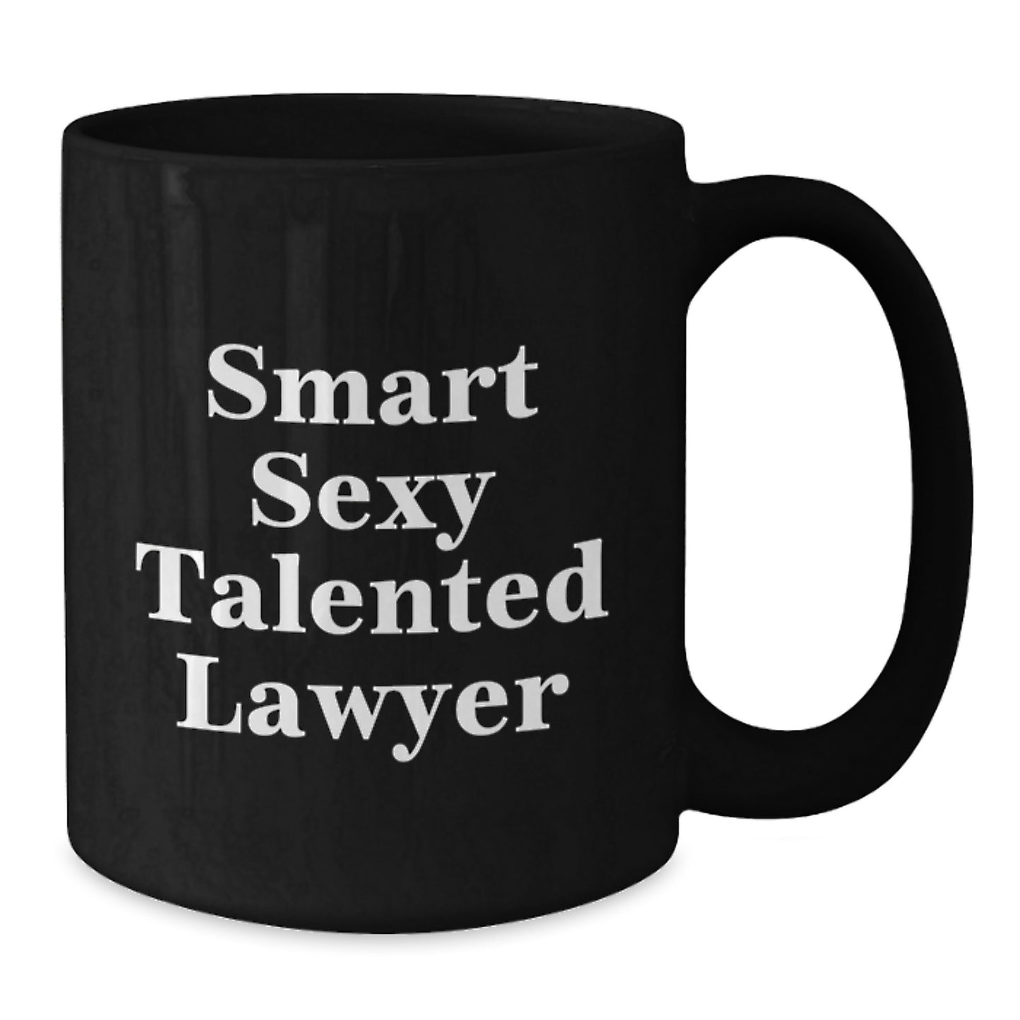 Funny Lawyer Gifts from Friends for Lawyer Men Black Coffee Mug Smart Sexy Talented Lawyer Quotes - Additional