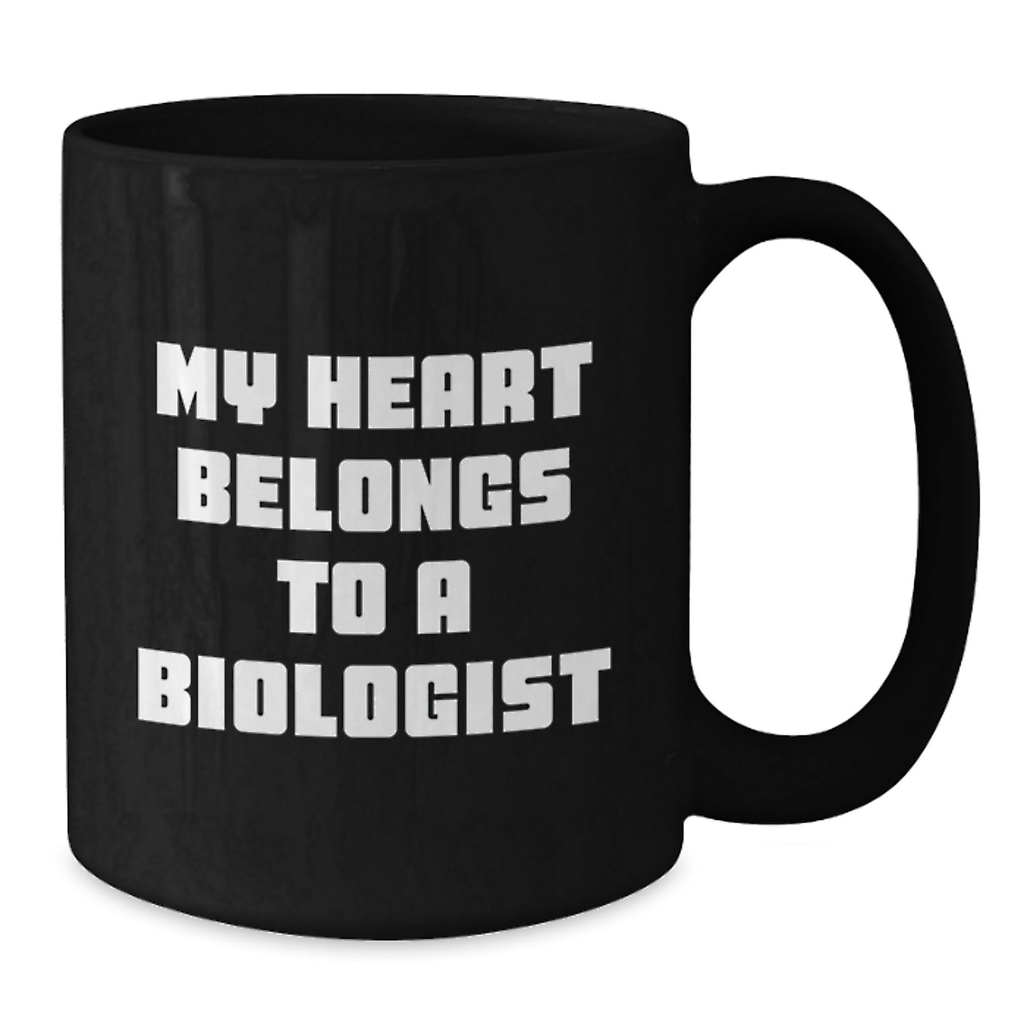 Funny Biologist Gifts for Him or Her, My Heart Belongs To A Biologist, Black Coffee Mug for Graduation Unique Gifts from Friends, Coworkers, Family - Additional