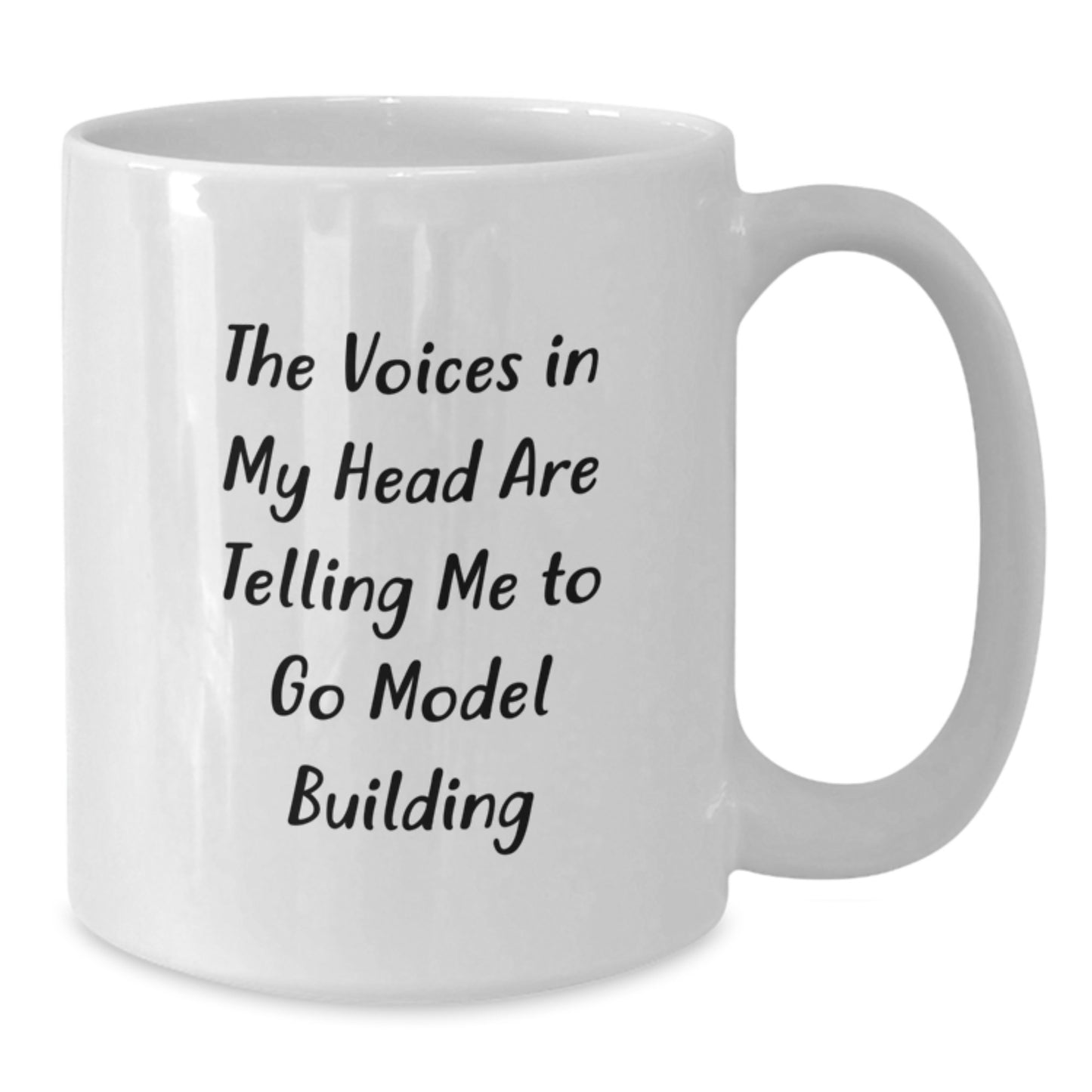 Funny Model Building Humor Gifts for Model Building Enthusiasts from Friends - The Voices In My Head Are Telling Me To Go Model Building White Coffee Mug - Additional