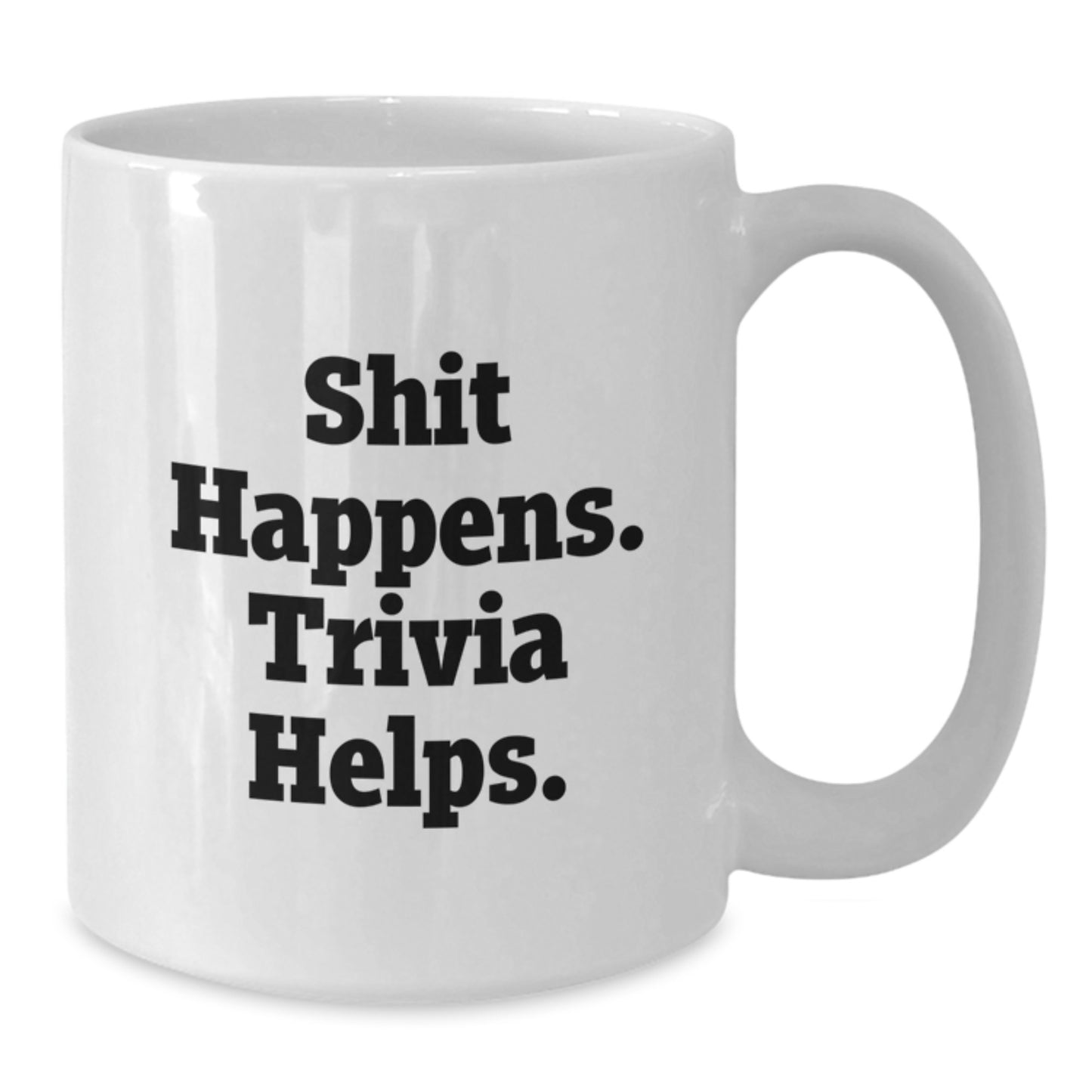 Funny Trivia Gifts for Men from Friends - Trivia Help White Coffee Mug, Graduation Unique Gifts - Additional