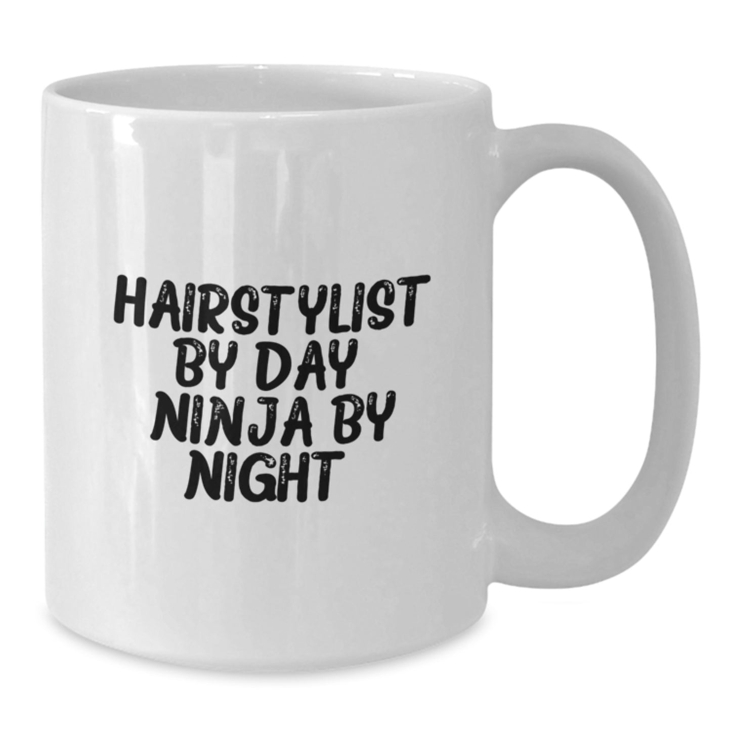 Funny Hairstylist Gifts for Men - White Coffee Mug - 'Hairstylist By Day. Ninja By Night.' for Birthday Unique Gifts from Friends - Additional