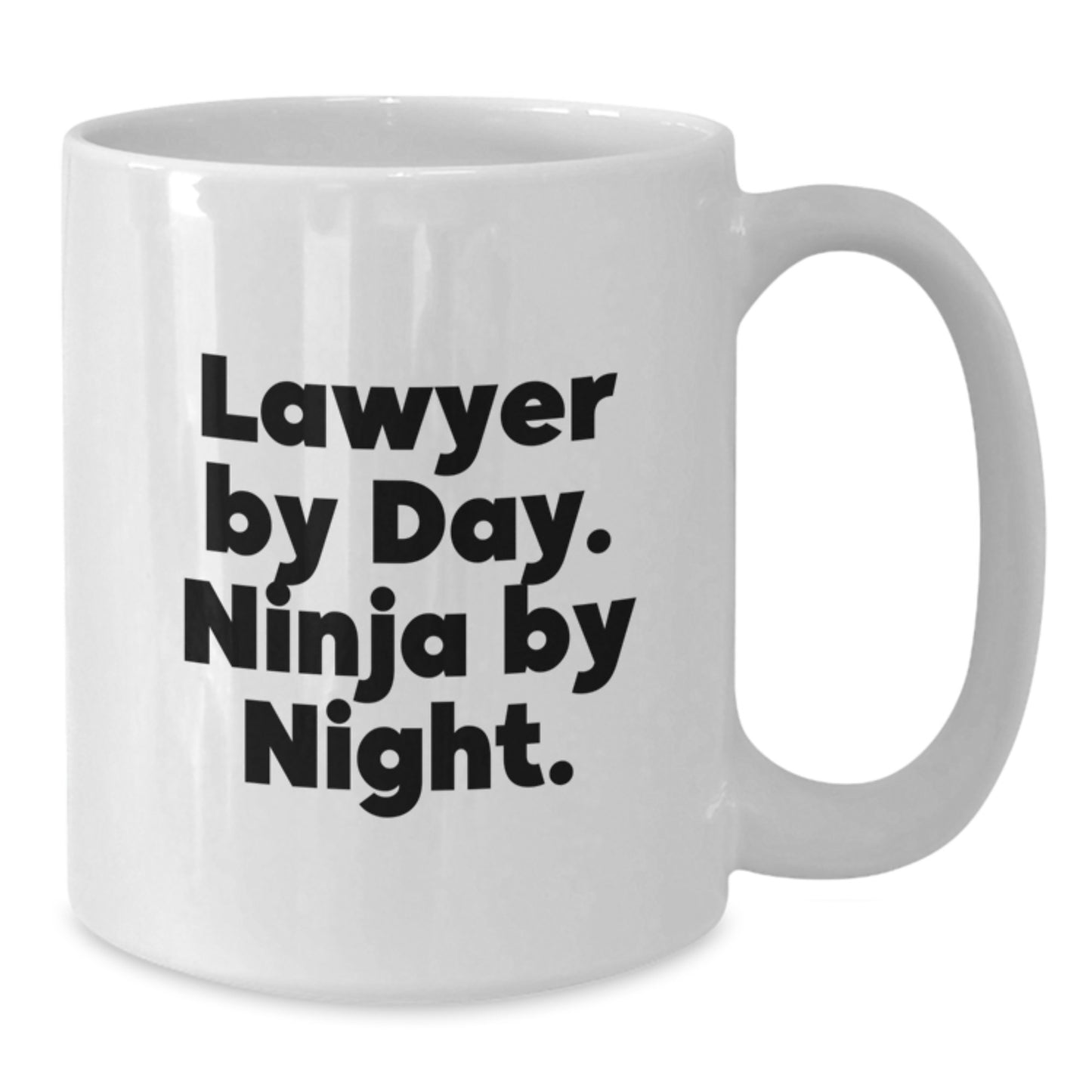 Funny Lawyer Graduation Gifts from Friends Men - 'Lawyer By Day. Ninja By Night.' White Coffee Mug - Additional