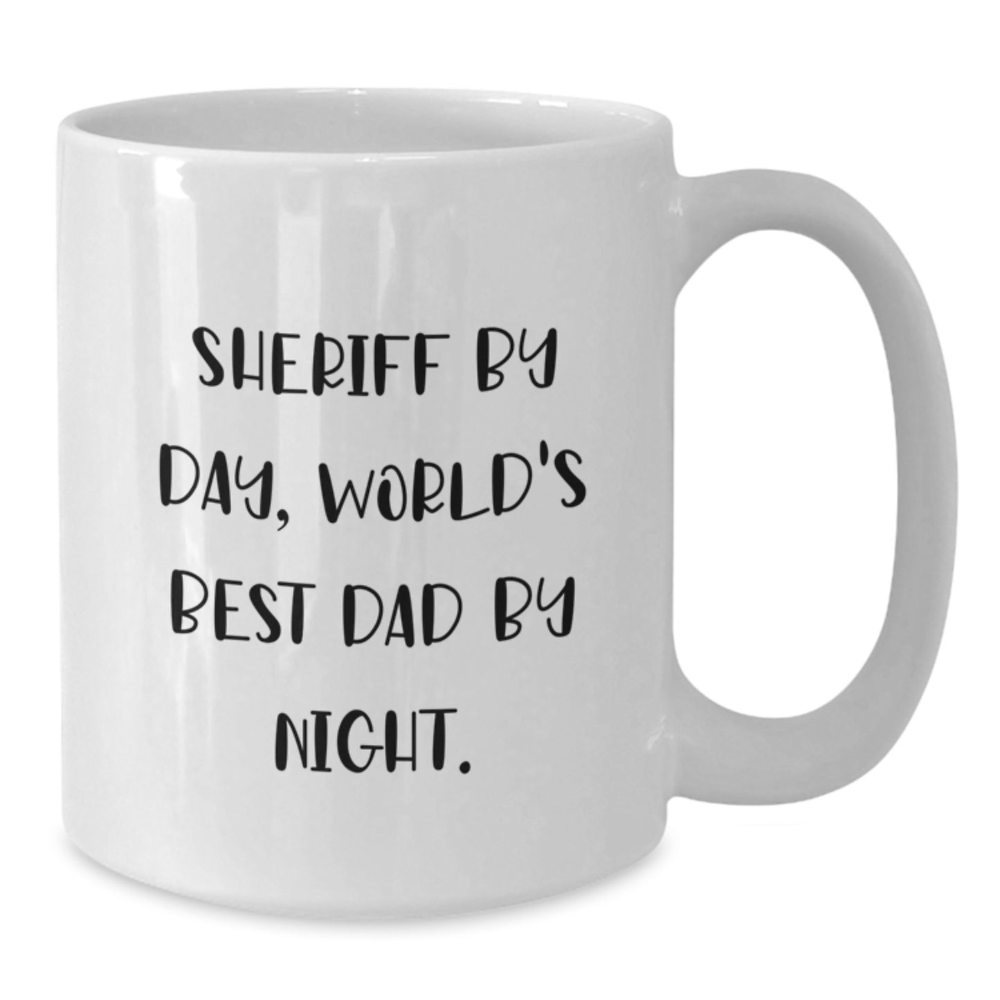 Birthday Gift for Her Sheriff By Day, World's Best Dad By Night Mug - Additional