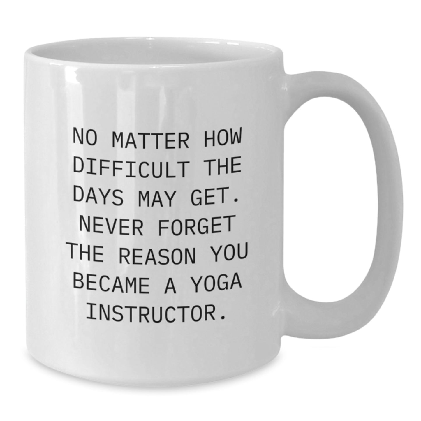 Funny Yoga Instructor Gifts from Friends for Men White Coffee Mug, Inspirational Quote Never Forget Reason Became Teacher, Christmas Unique Gift - Additional