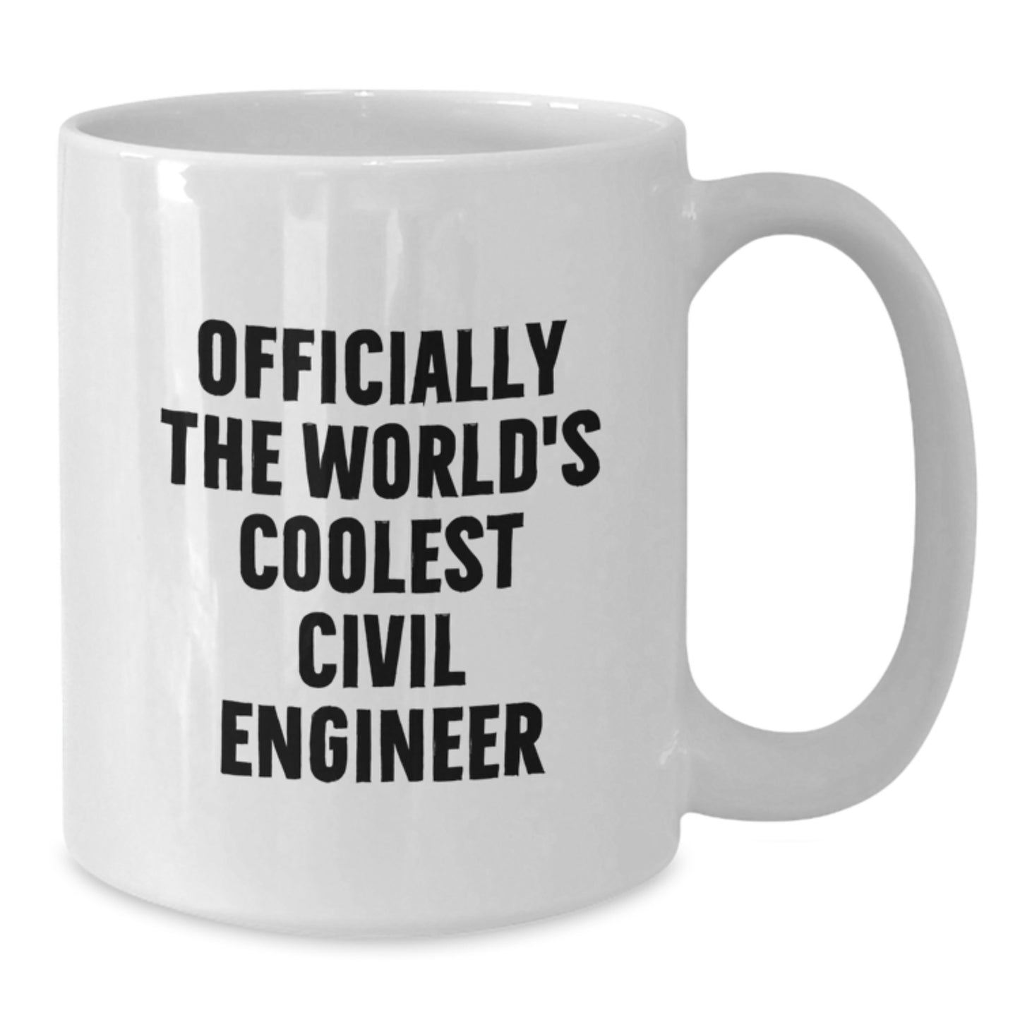 Civil Engineer Christmas Unique Gifts - Funny 'Officially The World's Coolest' White Coffee Mug for Men Friends Family - Additional