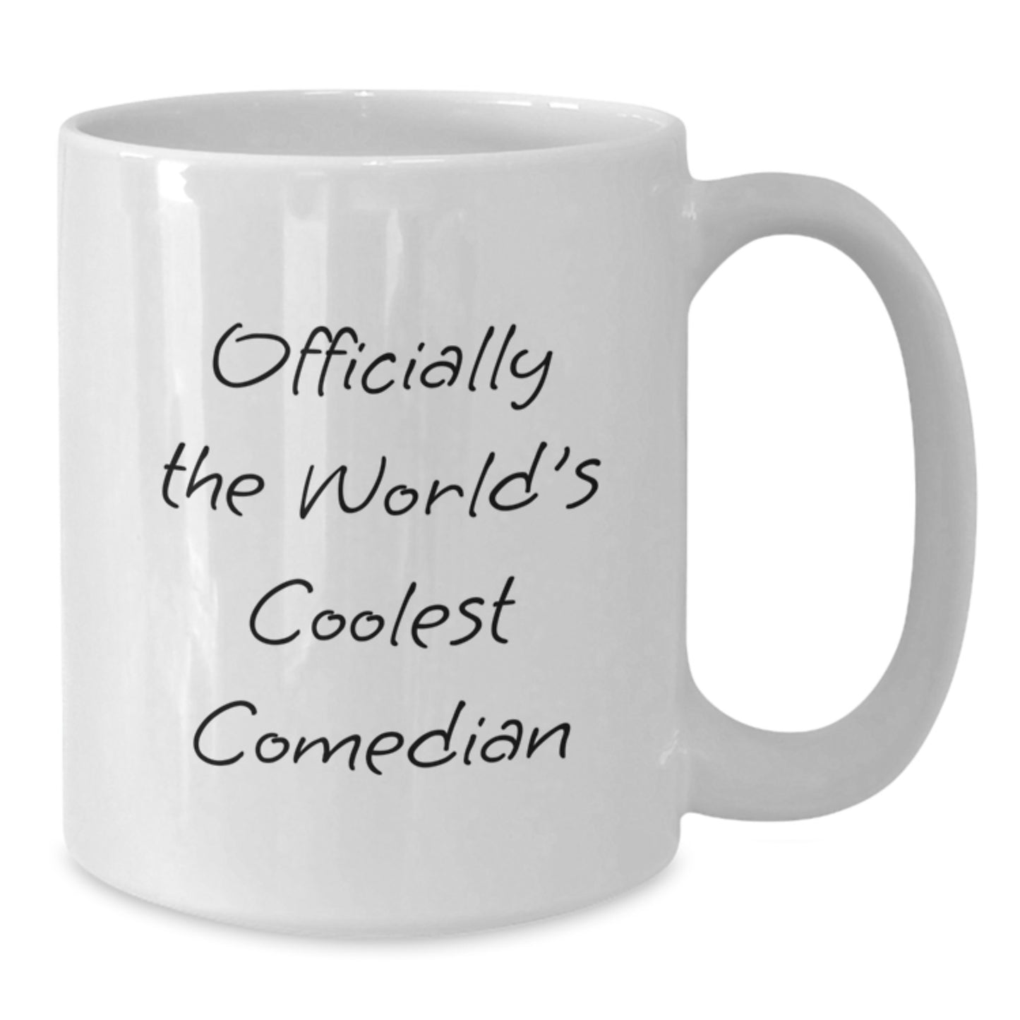 Funny Comedian Gifts from Friends for Men, 'Officially The World's Coolest Comedian' White Coffee Mug - Additional