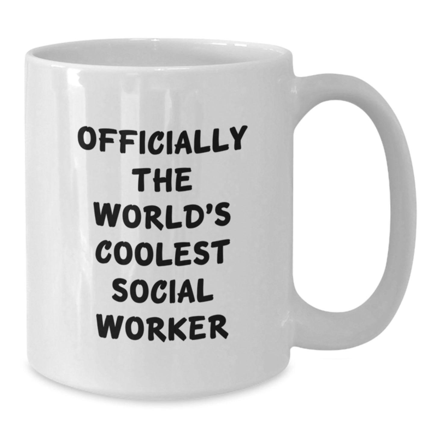 Funny Social Worker Gifts for Men - Officially The World's Coolest Social Worker Quote on White Coffee Mug, Perfect for Friends and Coworkers - Christmas Unique Gifts from Family - Additional