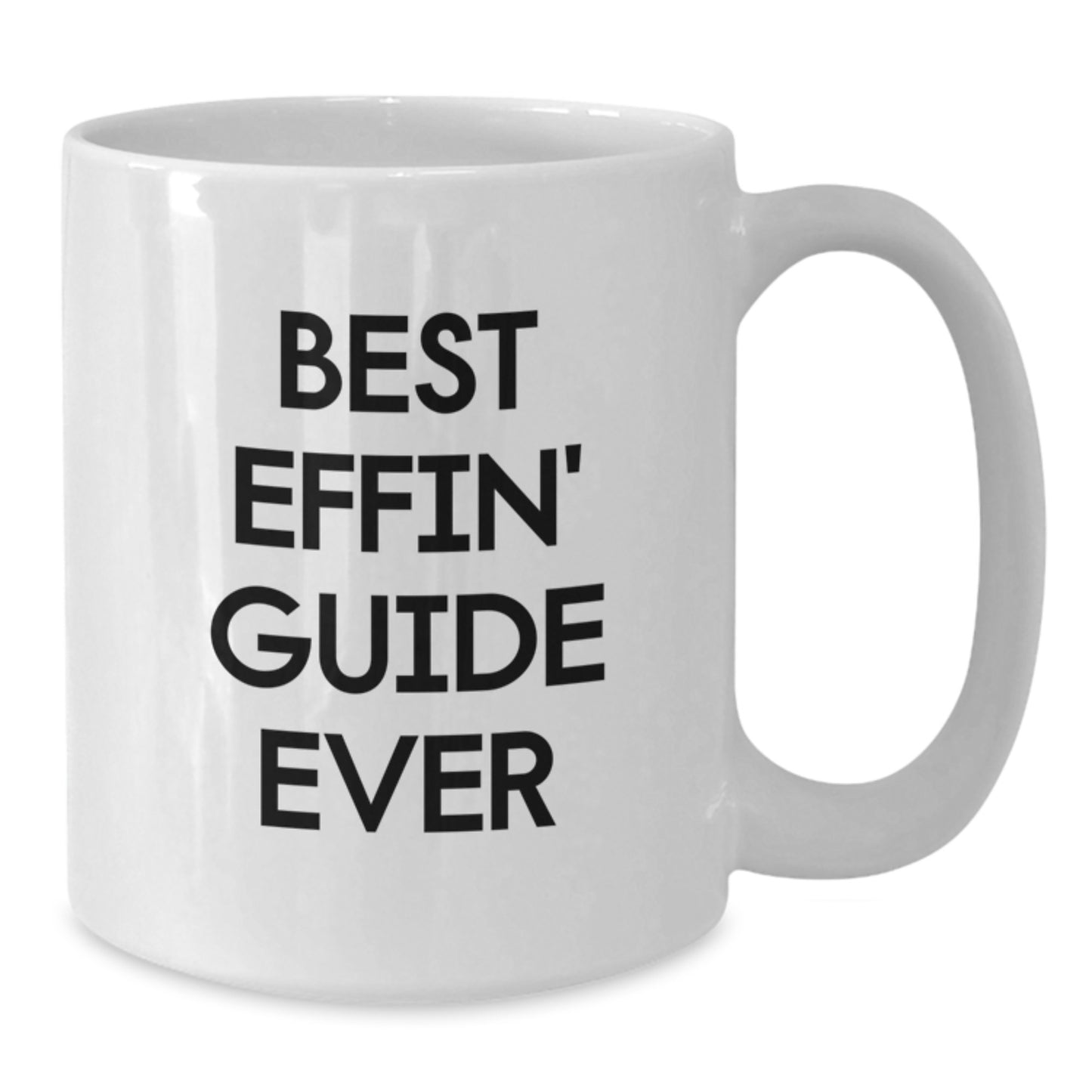 Funny Guide Enthusiasts Gifts from Friends Unique White Coffee Mug, Best Effin' Guide Ever - Additional