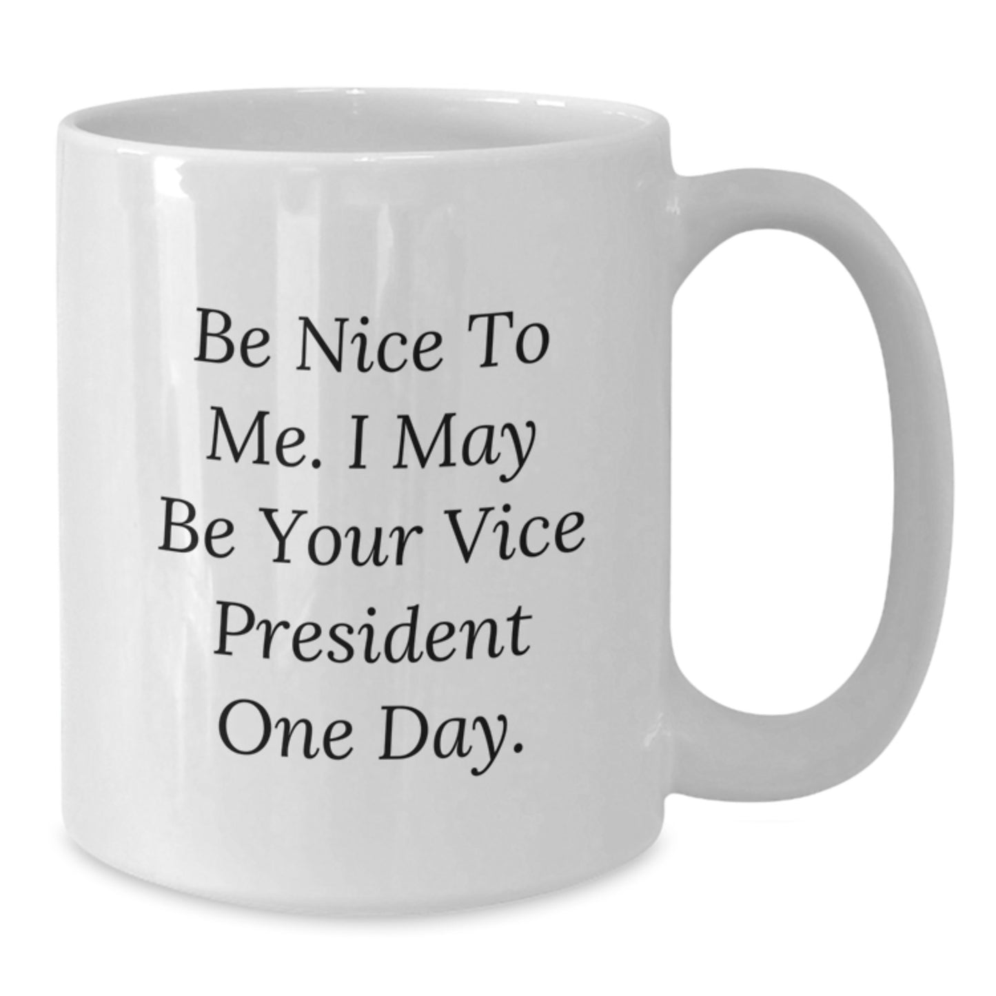 Funny Vice President Gifts from Family and Friends for Men - White Coffee Mug - Be Nice To Me I May Be Your VP One Day - Additional