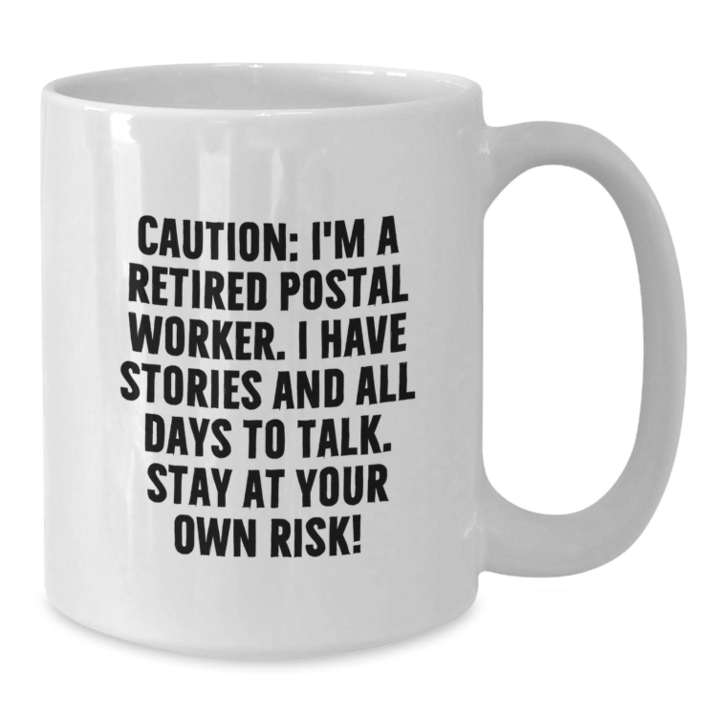 Funny Caution Gifts for Postal Worker Friends from Coworkers - White Coffee Mug for Graduation Unique - Additional