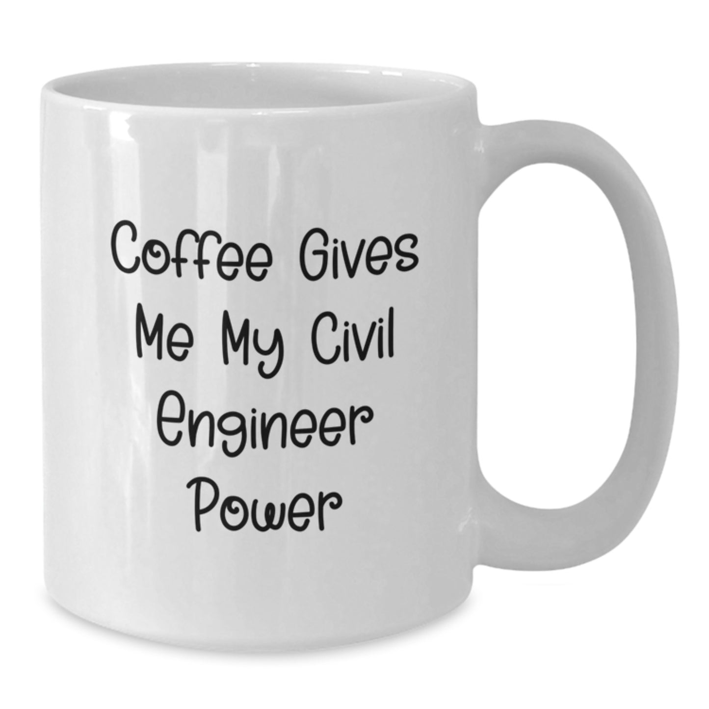 Funny Civil Engineer Gifts for Men from Friends, Coffee Gives Me My Power White Ceramic Mug, Christmas Unique Mugs for Civil Engineer - Additional