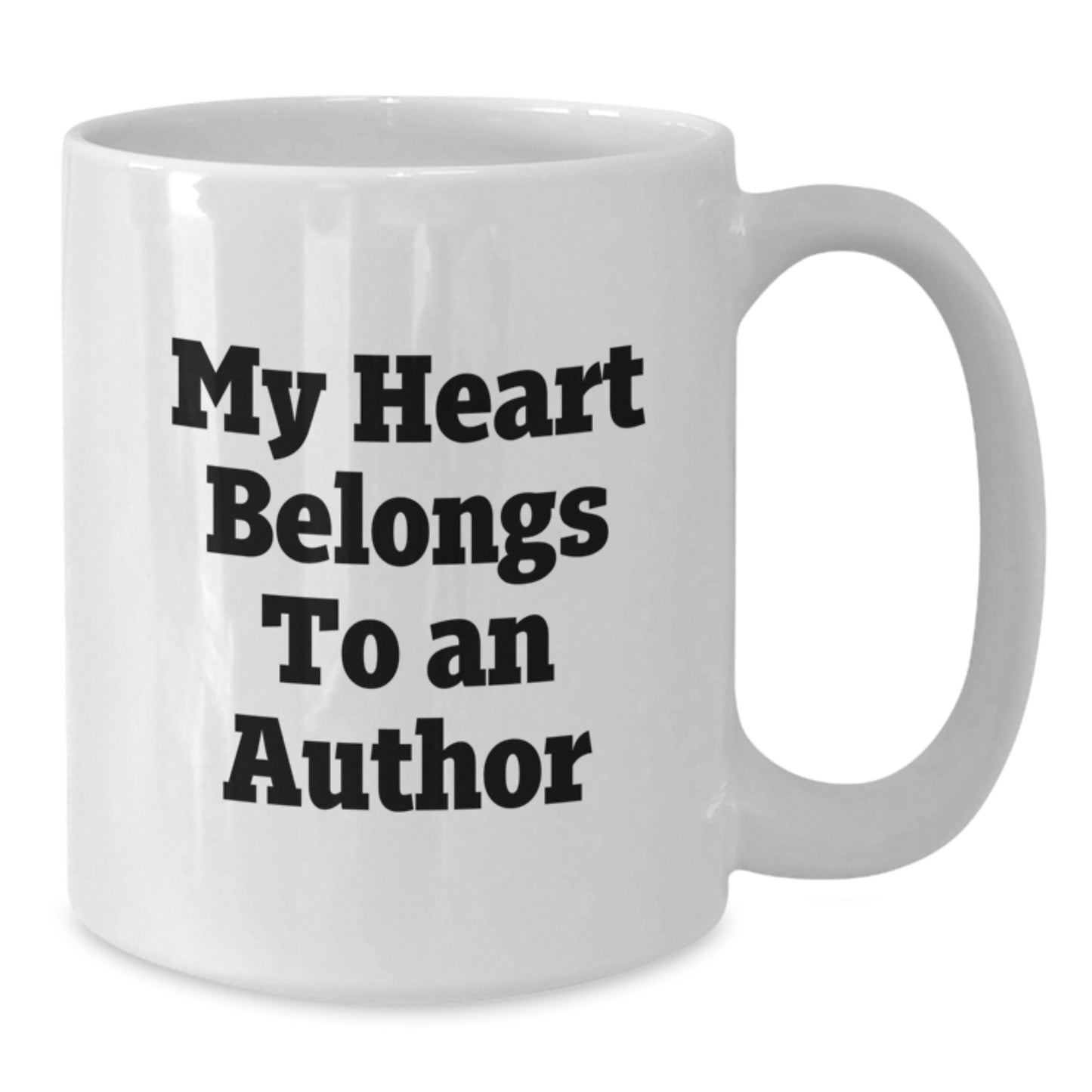 Funny Author Gifts for Men and Women, White Coffee Mug, 'My Heart Belongs To An Author', Ideal Gift for Graduation from Friends, Family or Coworkers - Additional