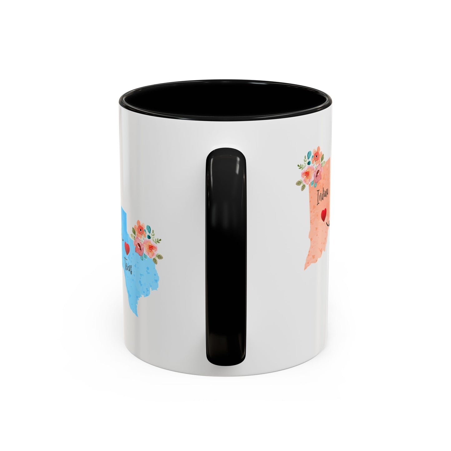 Long Distance Family Coffee Mug - Indiana Texas Design | Moving Away Gift