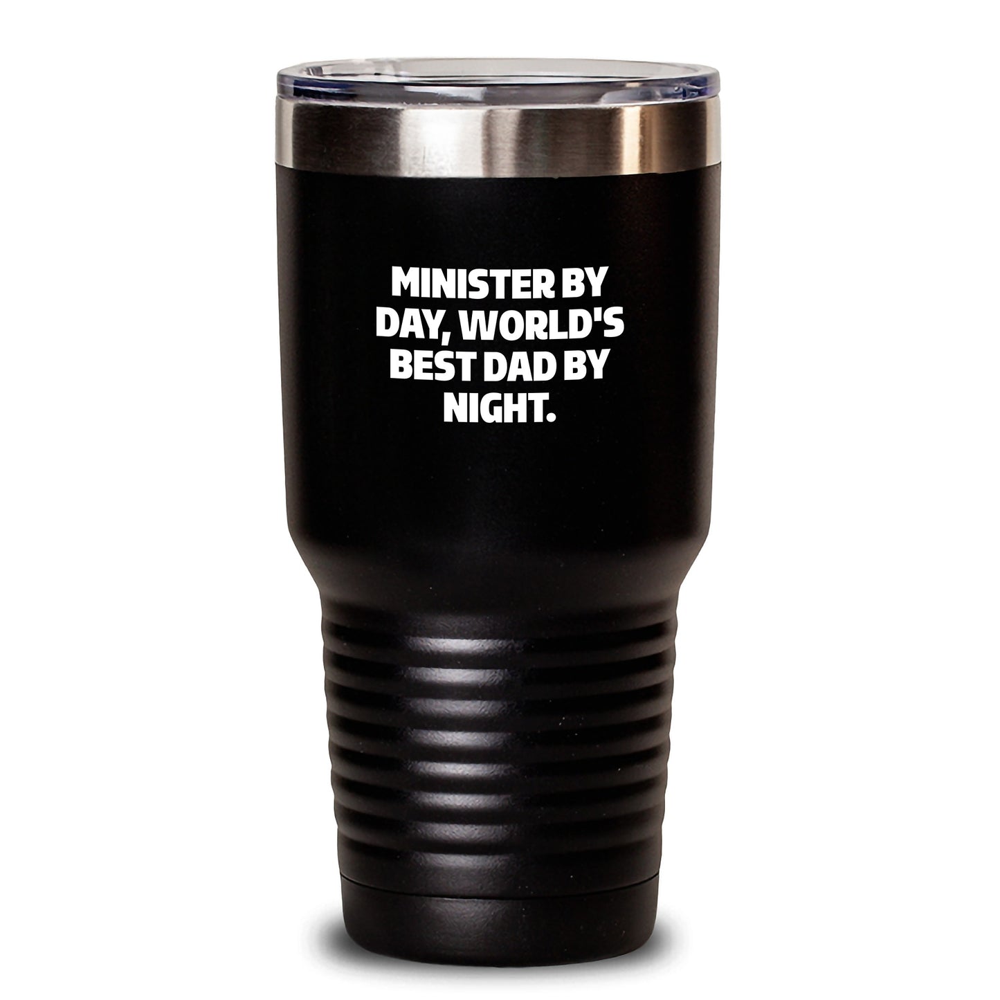 Minister Gifts for Him, Funny Tumbler for Birthday, 'Minister By Day, World's Best Dad By Night' - Gifts from Men, Unique Birthday Unique Gifts for Minister - Main