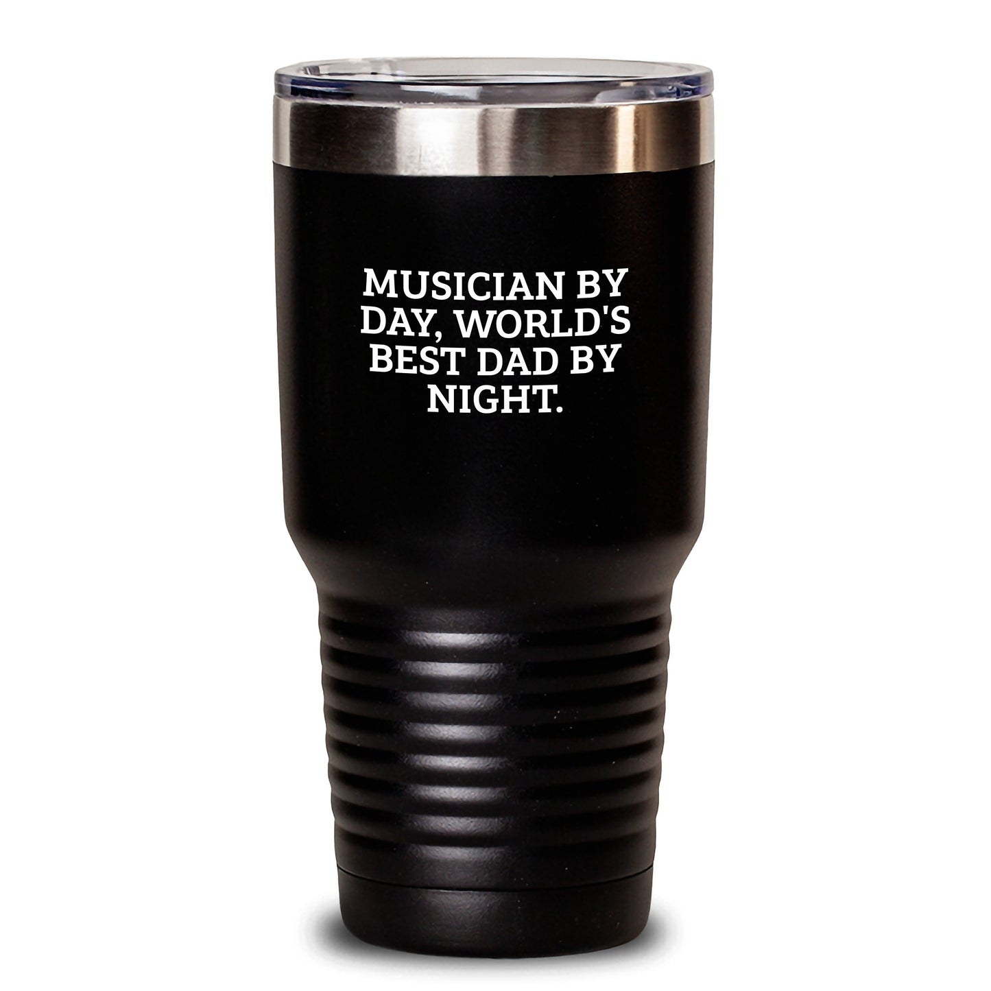 Funny Musician Gifts for Dad - World's Best Dad by Night, Musician By Day Tumbler - Stainless Steel Tumbler Gifts from Family to Dad on Christmas Unique - Main