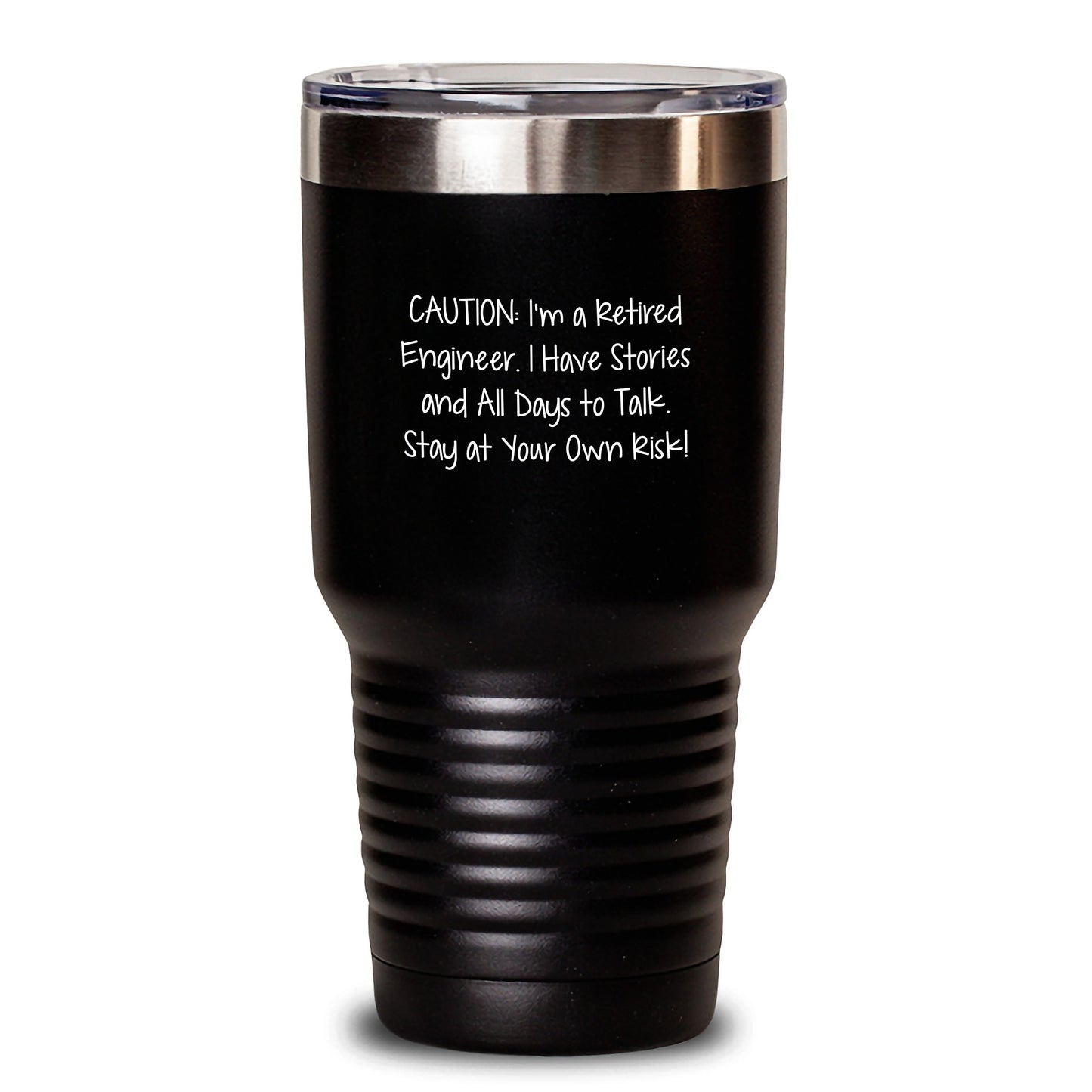 Funny Engineer Tumbler Gifts from Family - Birthday Unique Ideas for Engineers, Men, and Coworkers, Caution: I'm A Retired Engineer - Main
