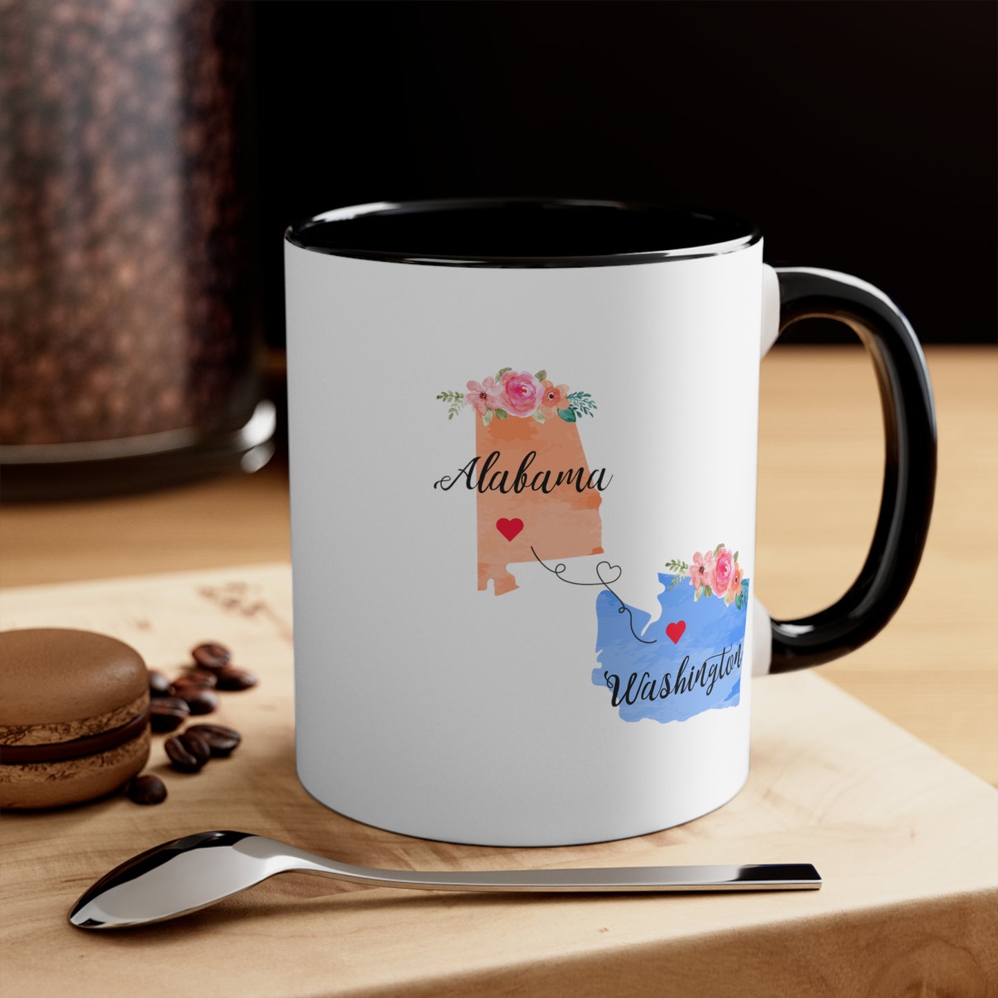 Alabama Washington Gifts | Long Distance State Coffee Mug | State to State | Away From Hometown Family | Moving Away Mug
