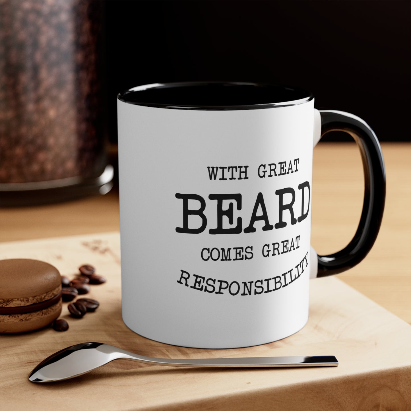 Dad Funny Coffee Mug - With Great Beard Comes Great Responsibility | Father's Day Gift