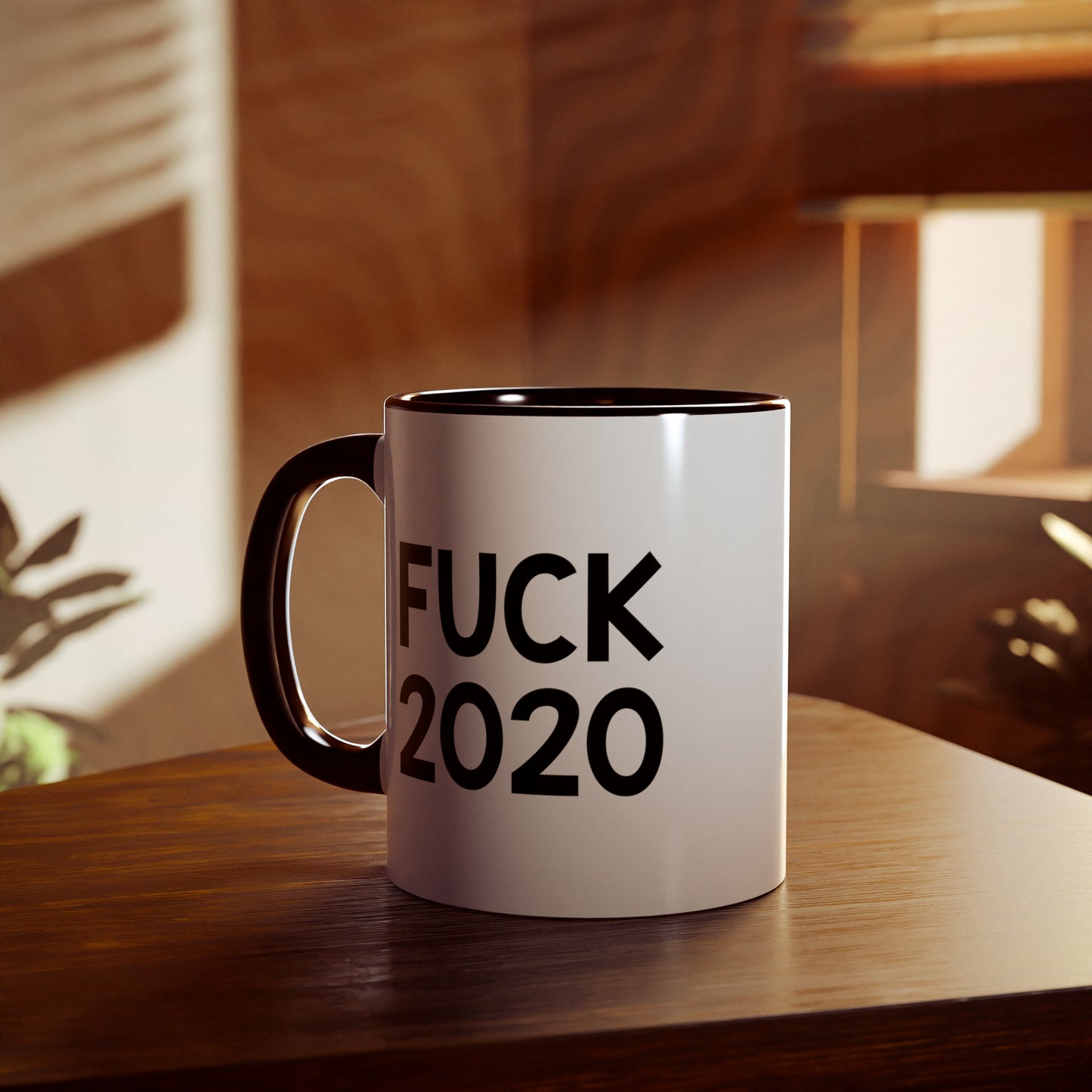 Funny Quarantine Two Tone Black Mug, Fuck 2020, Sarcasm New Years Christmas For Men Women Canada