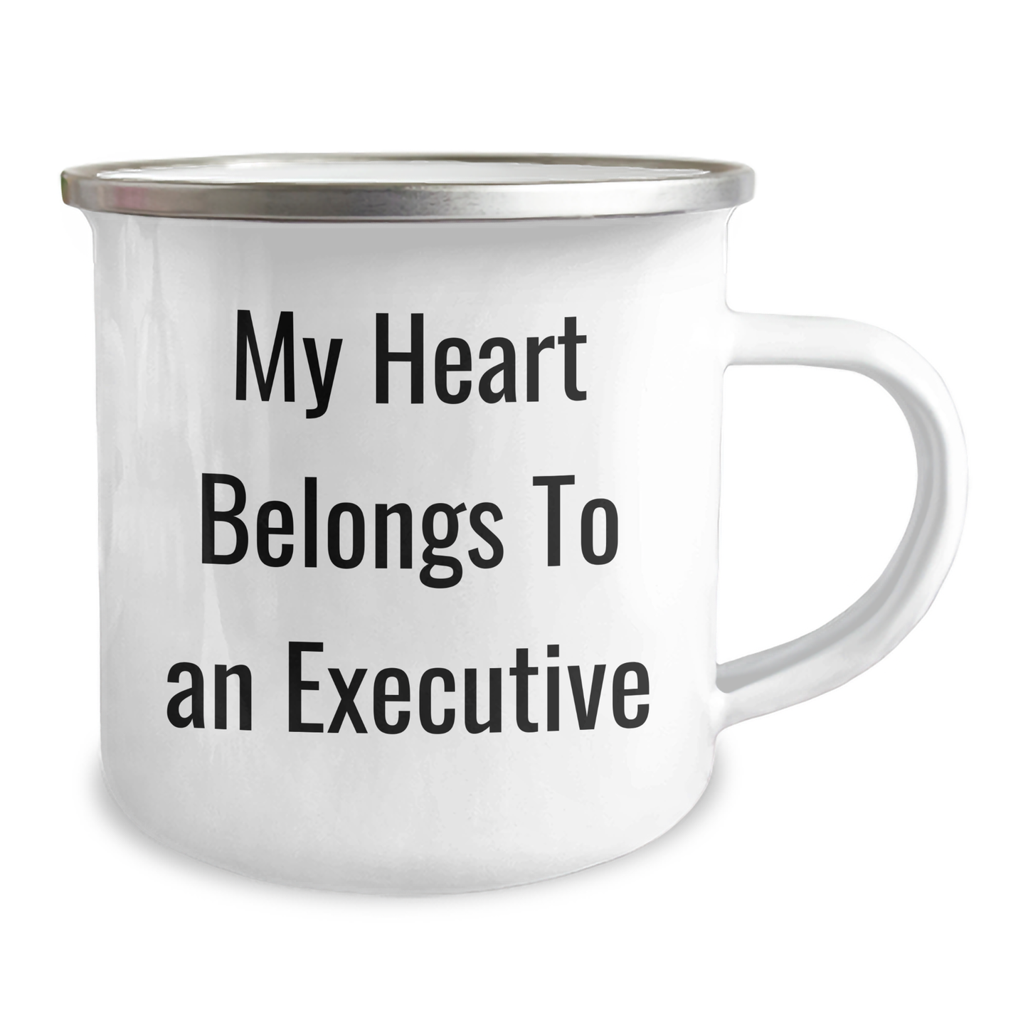 Funny Executive Gifts, My Heart Belongs To An Executive, 12 oz Camping Mug for Mom, Gifts from Family to Daughter, Unique Mother's Day Unique Gifts - Image 2