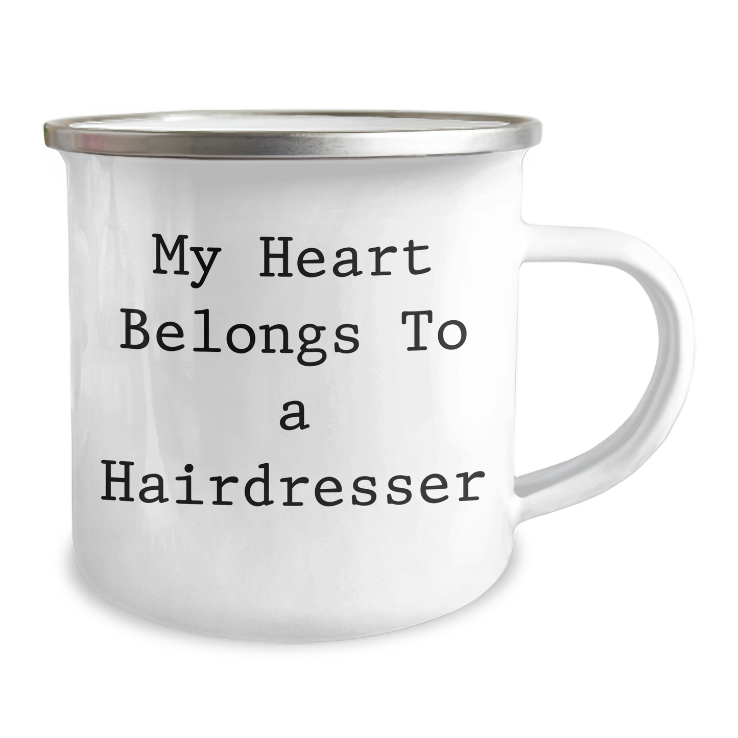 Funny Hairdresser Gifts from Men - Camping Mug - My Heart Belongs To A Hairdresser - Unique Mother's Day Unique Gifts for Women - Image 2