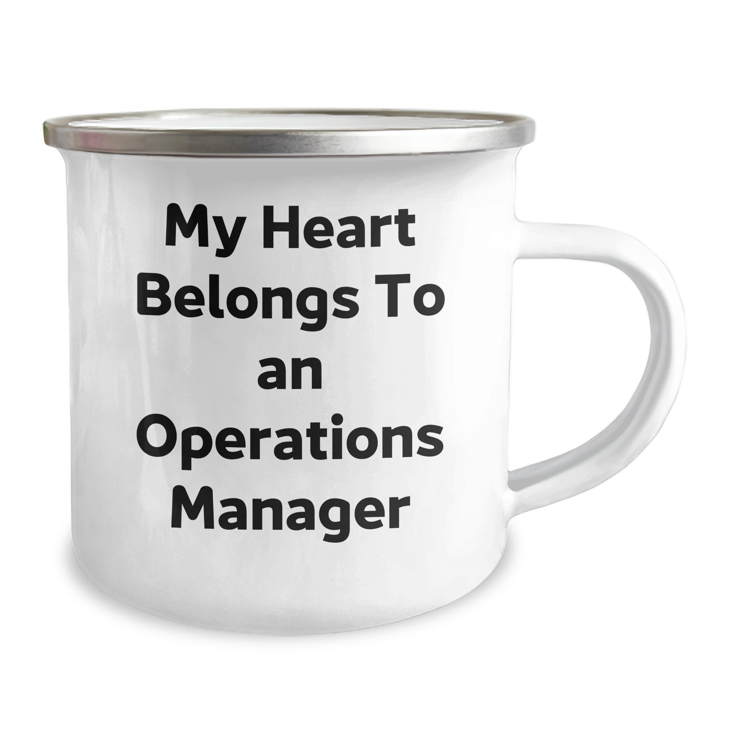 Funny Operations Manager Gifts: Gifts from Men for Him, Camping Mug Quote - My Heart Belongs To An Operations Manager, Father's Day Unique Gifts - Image 2