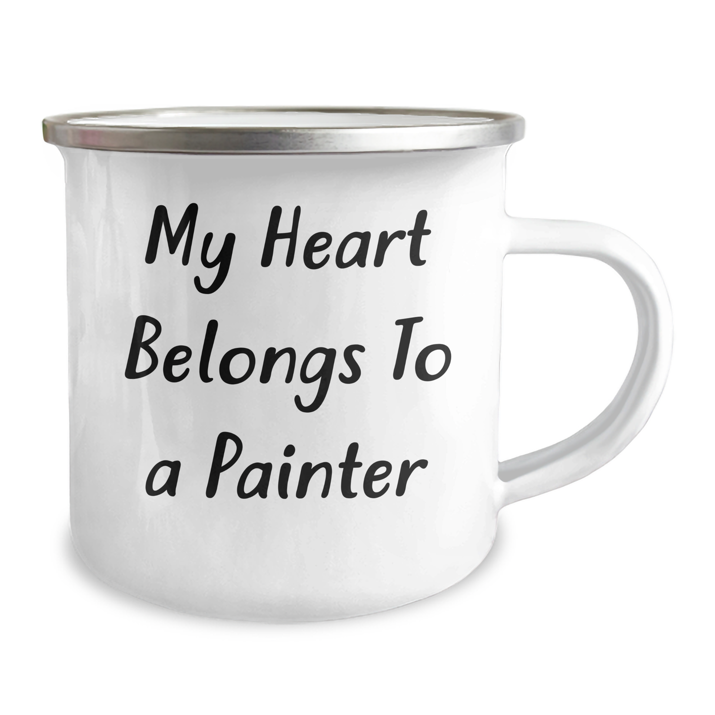 Funny Painter Gifts for Him, My Heart Belongs To A Painter Quote on Camping Mug, Father's Day Unique Gifts from Men to Painter - Image 2