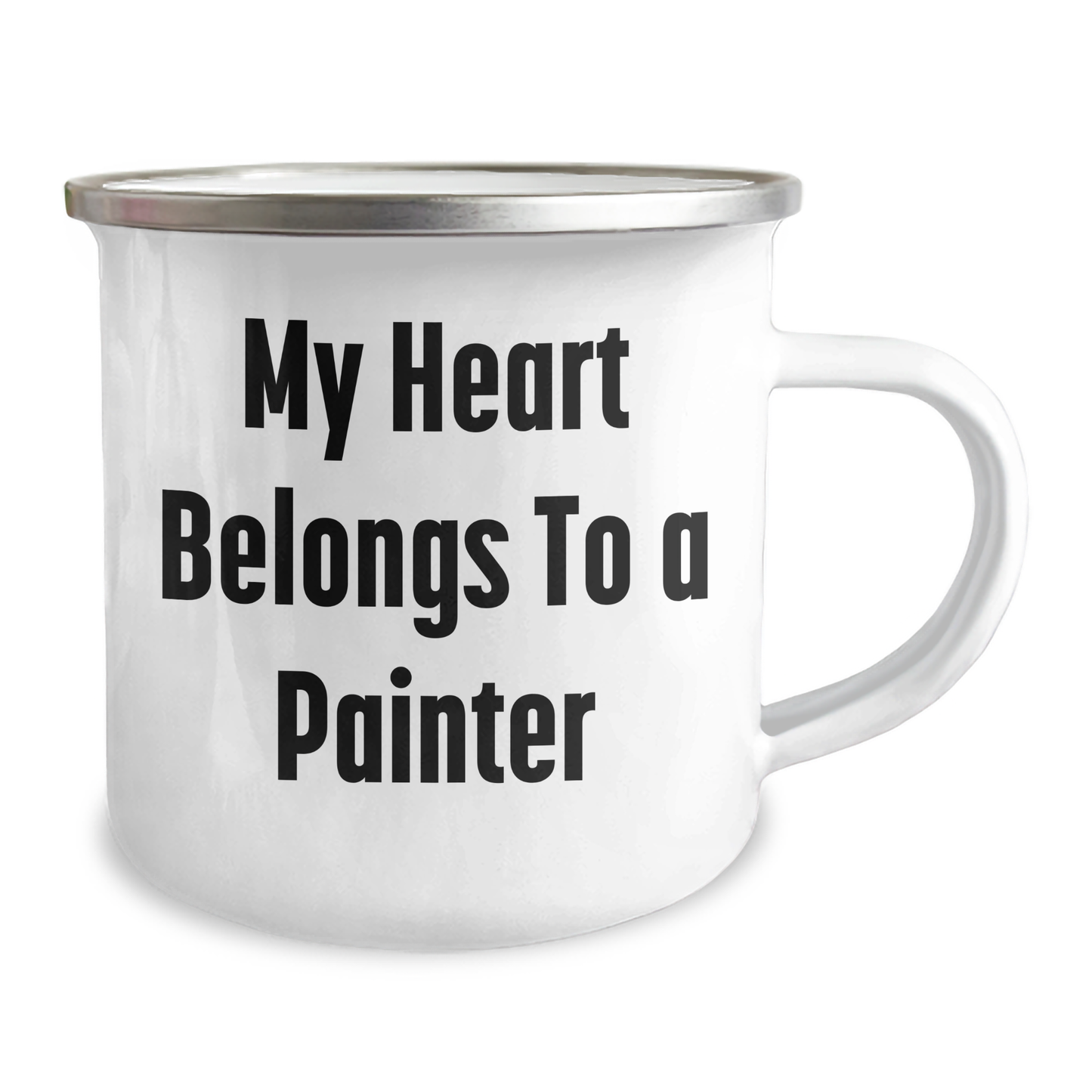 Funny Painter Gifts from Men to Men - My Heart Belongs To A Painter Camping Mug, Perfect for Father's Day - Image 2