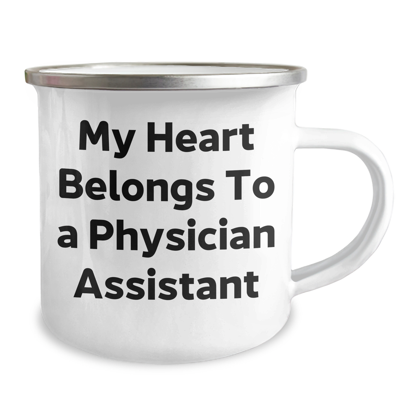 Funny Physician Assistant Camping Mug Gifts from Friends and Family - 'My Heart Belongs To A Physician Assistant' Quote for Dad's Unique Father's Day Unique Gift - Image 2