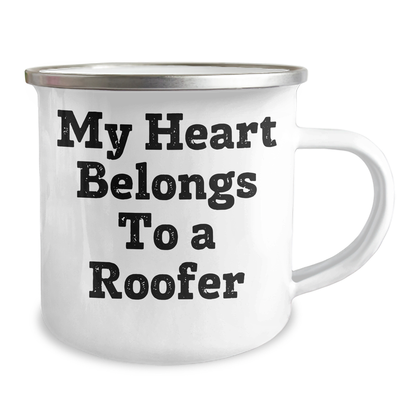 Funny Roofer Gifts from Friends and Family - My Heart Belongs To A Roofer Camping Mug for Dad's Special Day - Image 2