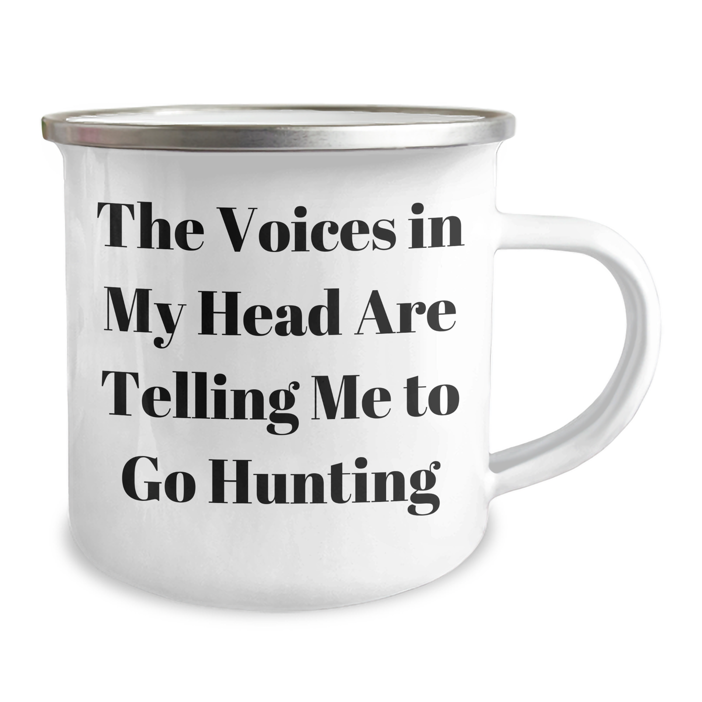 Funny Hunting Gifts from Family for Men - 'The Voices In My Head Are Telling Me To Go Hunting' Quote on Camping Mug, Father's Day Unique Gifts - Image 2