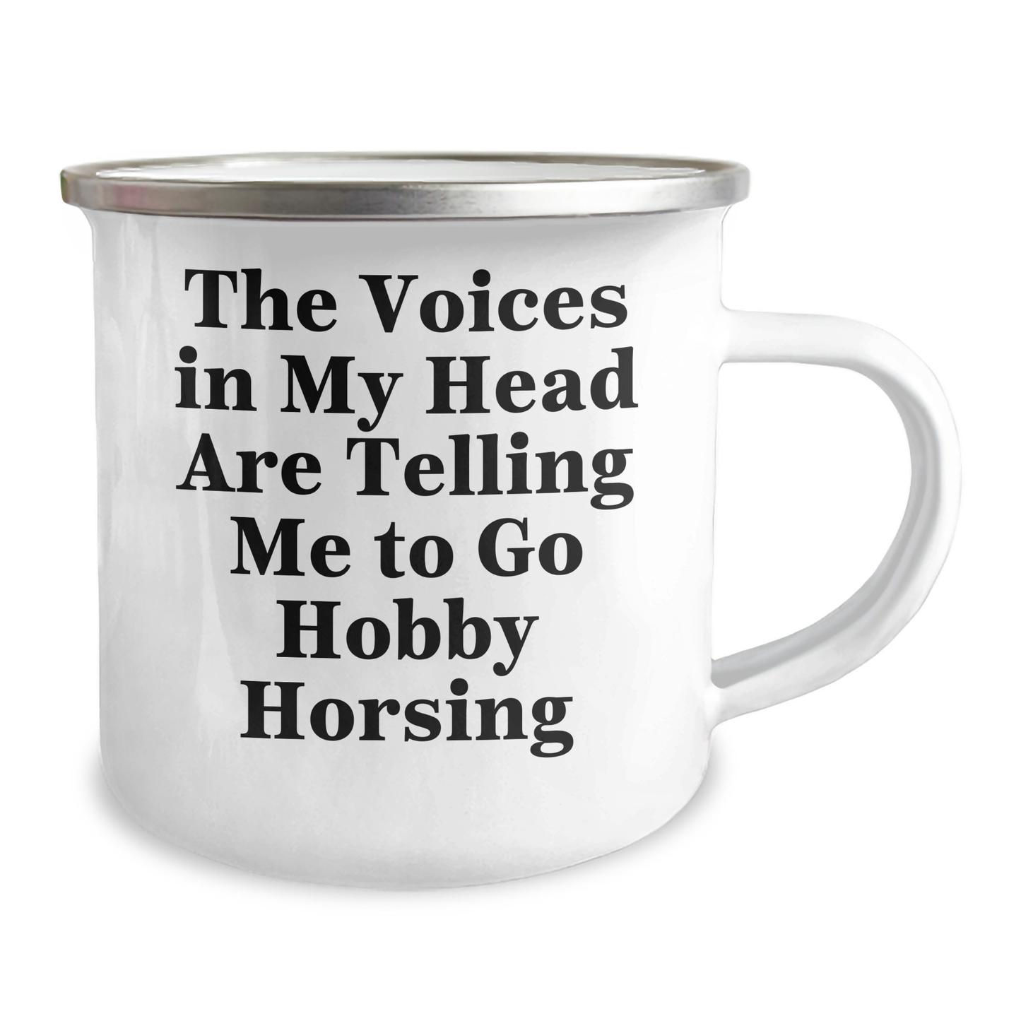 Funny Hobby Horsing Gifts for Men - Camping Mug with Quote 'The Voices In My Head Are Telling Me To Go Hobby Horsing' - Perfect Father's Day Unique Gift from Family, Friends or Coworkers - Image 2
