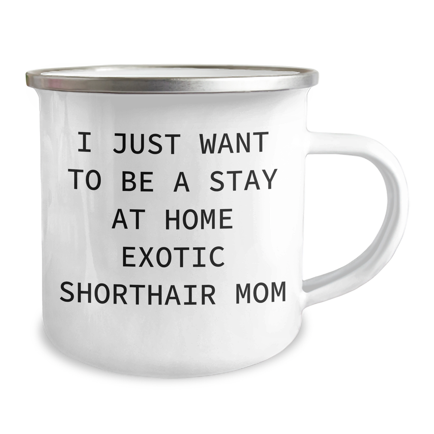 Exotic Shorthair Cat Mom's Funny Camping Mug, Gifts from Mom to Dad, Father's Day Unique Gifts, I Just Want To Be A Stay At Home Exotic Shorthair Mom - Image 2