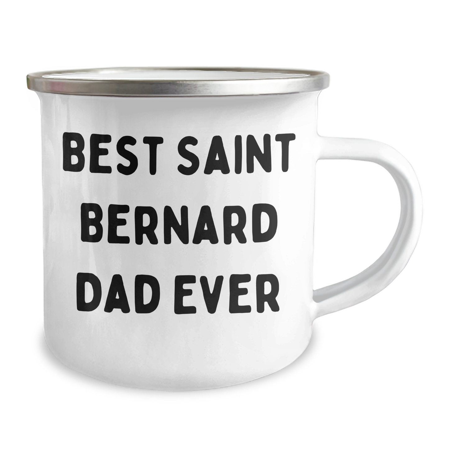 Saint Bernard Dog Camping Mug, Funny Quote 'Best Saint Bernard Dad Ever', Gifts from Friends and Family for Father's Day - Image 2