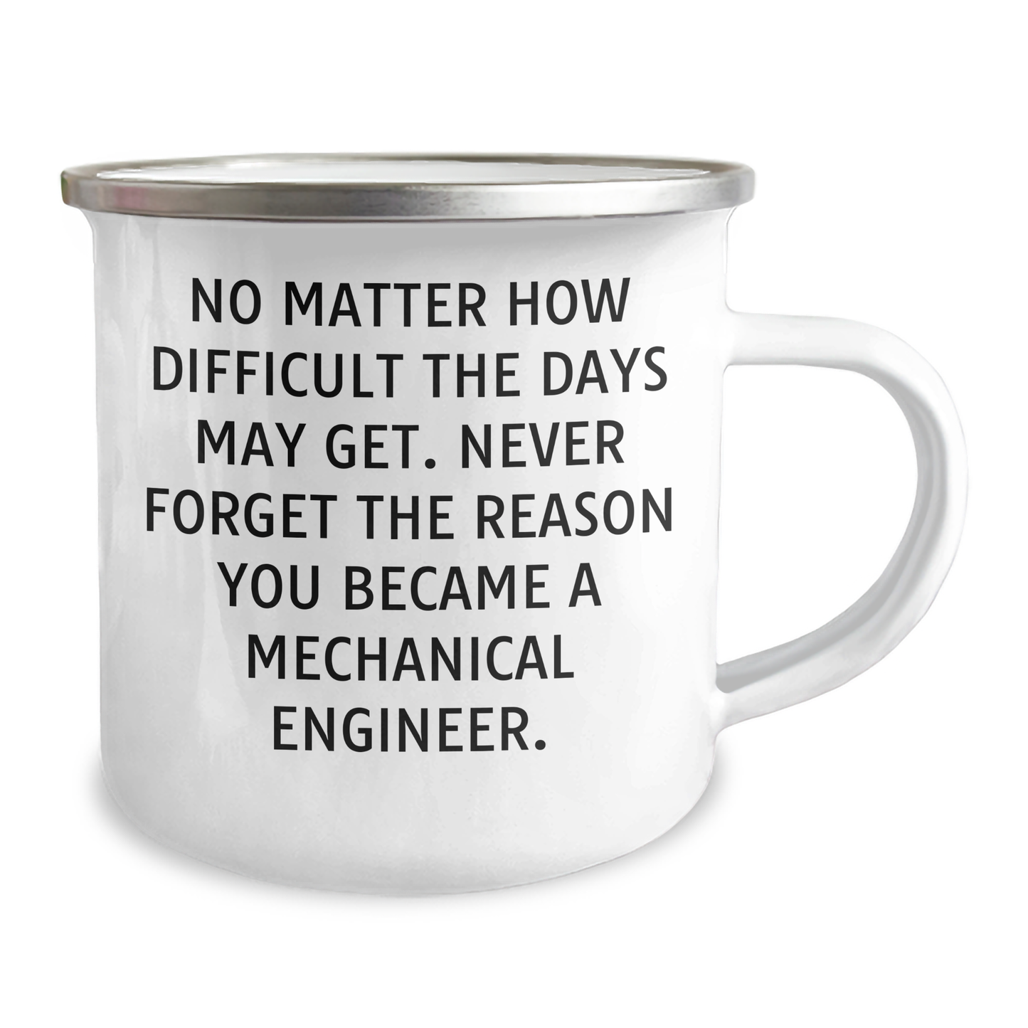 Funny Mechanical Engineer Gifts for Father's Day - Camping Mug, 'No Matter How Difficult The Days May Get. Never Forget The Reason You Became A Mechanical Engineer.' - Image 2