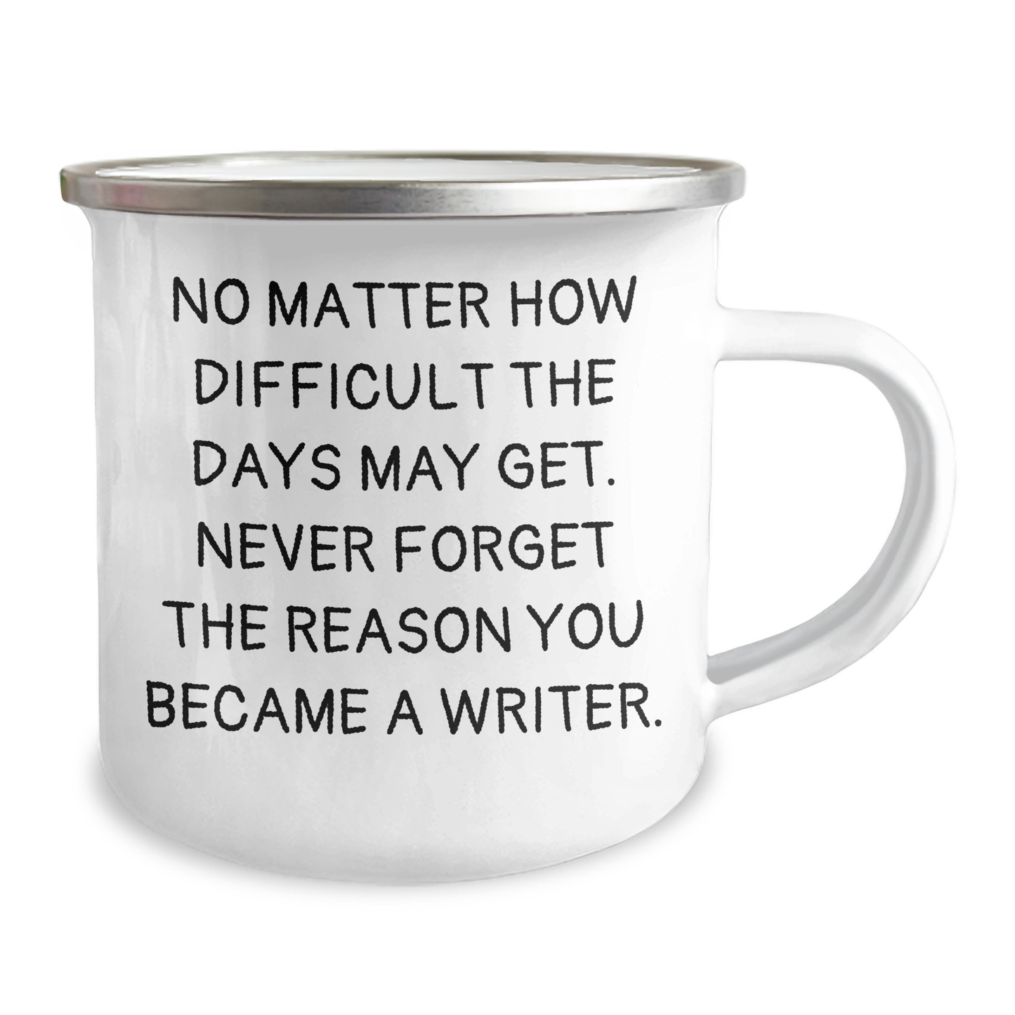 Funny Writer Gifts from Mom, 'No Matter How Difficult The Days May Get. Never Forget The Reason You Became A Writer.' Inspirational Camping Mug for Writers, Mother's Day Unique Gifts from Women - Image 2